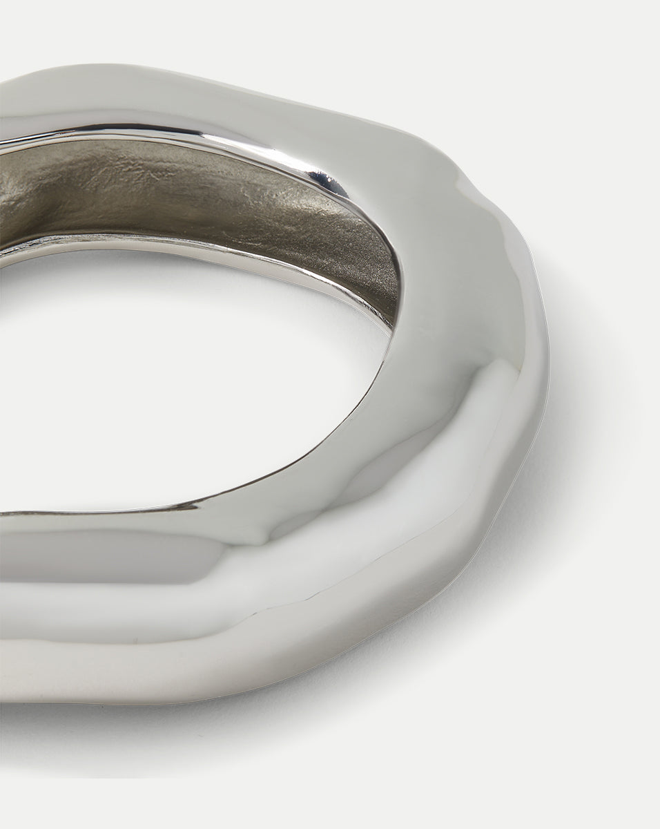 Large Molten Silver Bangle Bracelet for Women - Handmade Chunky Statement Cuff - Perfect for Parties, Weddings & Everyday Wear