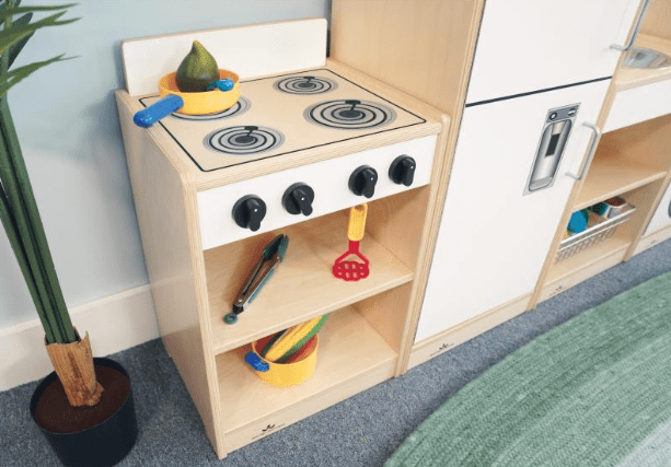 Let's Play Toddler Stove - White Pretend Play Kitchen Toy WB7225 | Fun Role-Playing for Kids Ages 3+ | Perfect for Imaginative Play & Early Learning