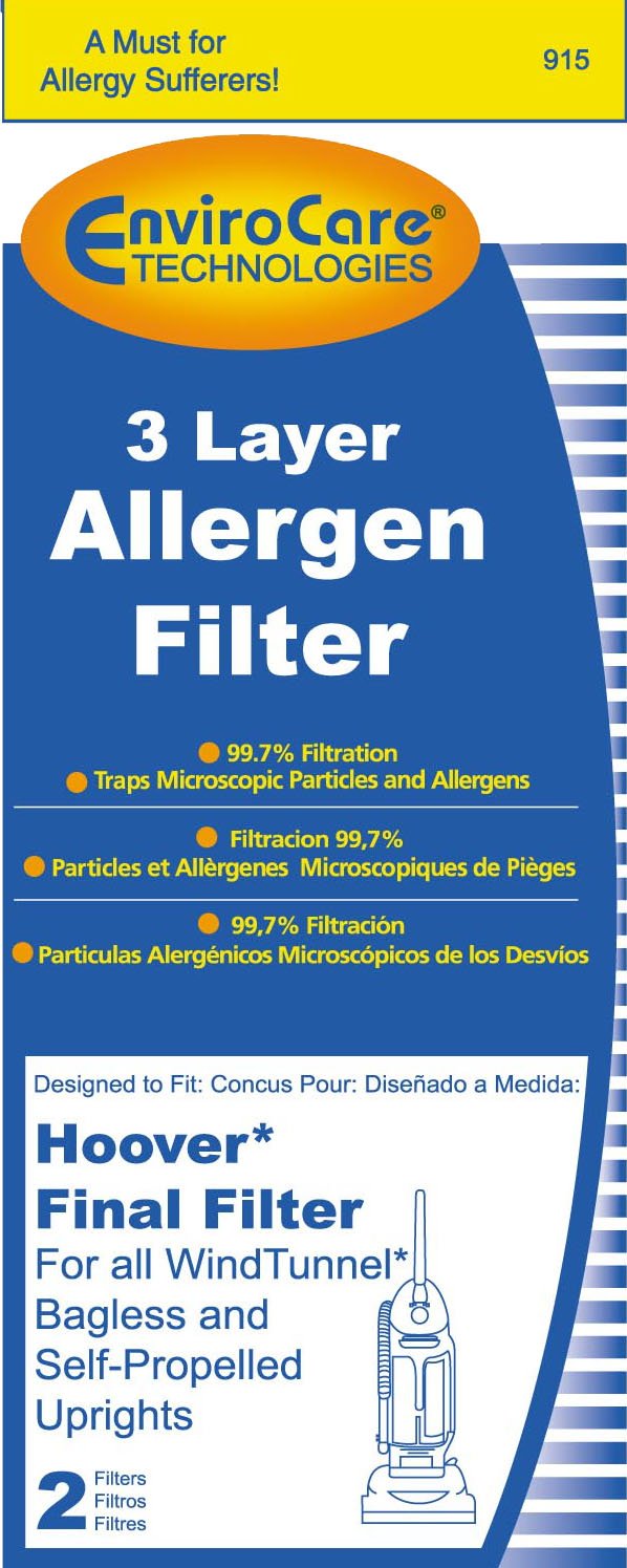 EnviroCare Premium 3-Layer Vacuum Filters for Hoover WindTunnel - Home Cleaning