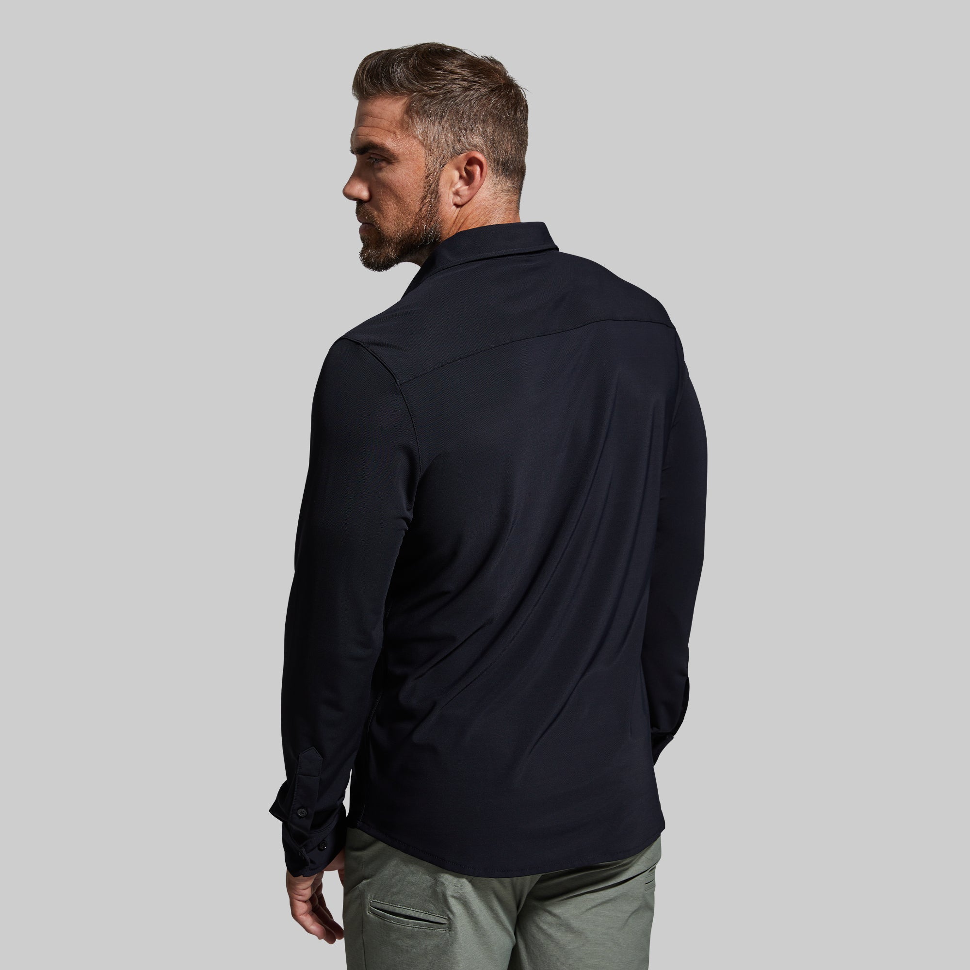 High-Quality Men's Long Sleeve Network T-Shirt - Comfortable Cotton Blend for Casual Wear (Black) | Perfect for Office, Gym & Everyday Outfits