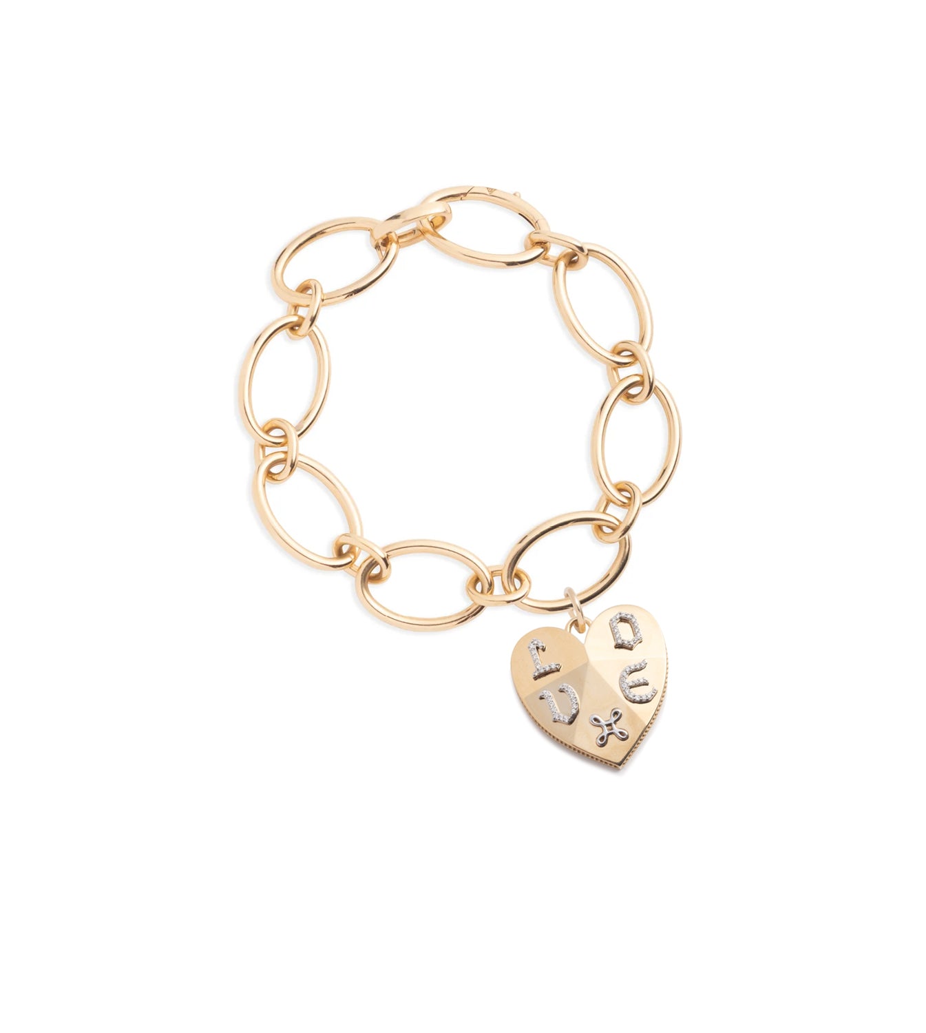 Faceted Heart Love Oval Chain Bracelet - Elegant Jewelry Gift for Women, Girlfriend, Wife | Perfect for Valentine's Day, Anniversary & Romantic Occasions