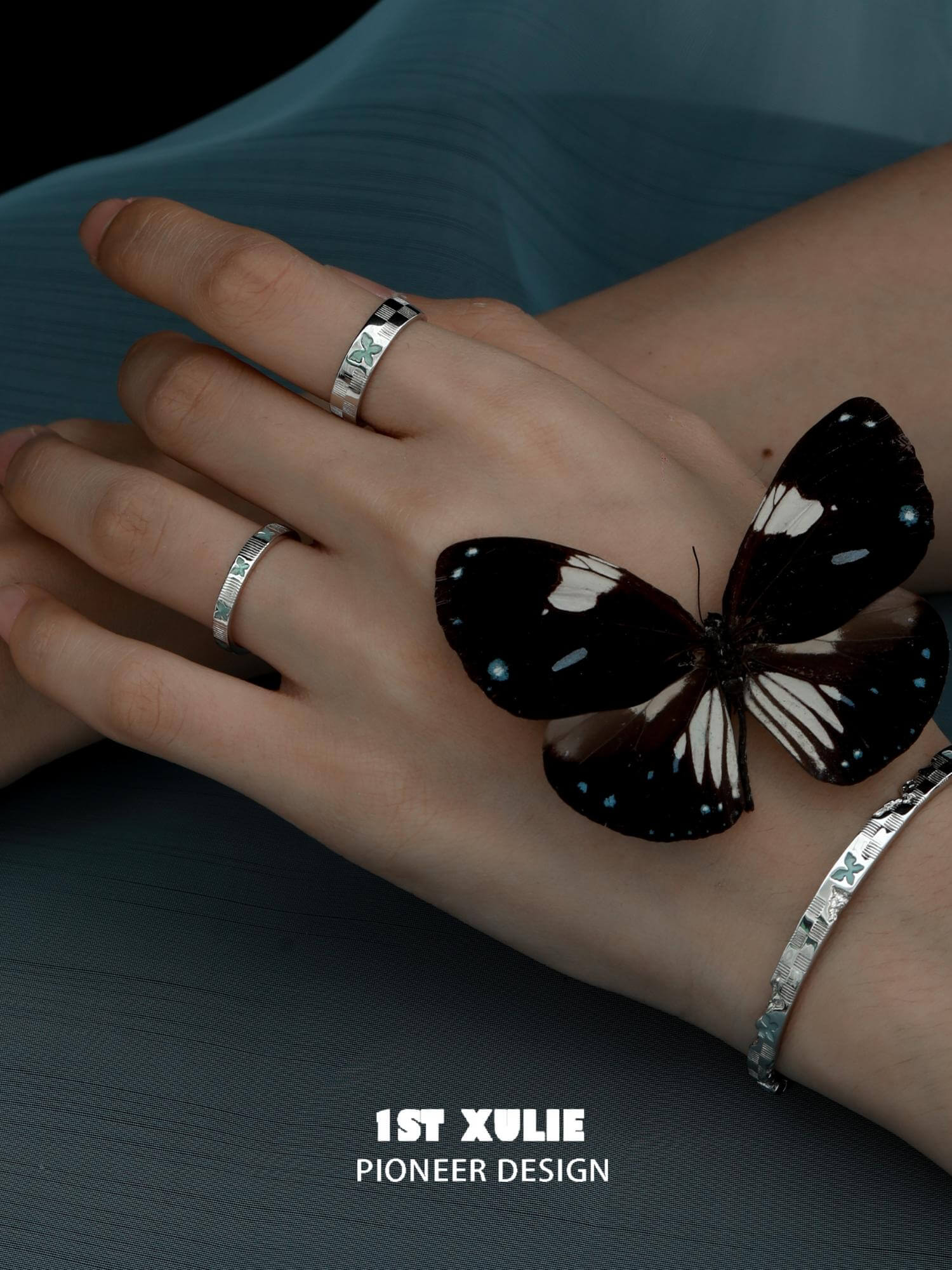 Whiterfly S925 Sterling Silver Logo Basic Rings for Women & Men - Minimalist Stackable Band for Everyday Wear, Gift Giving & Special Occasions