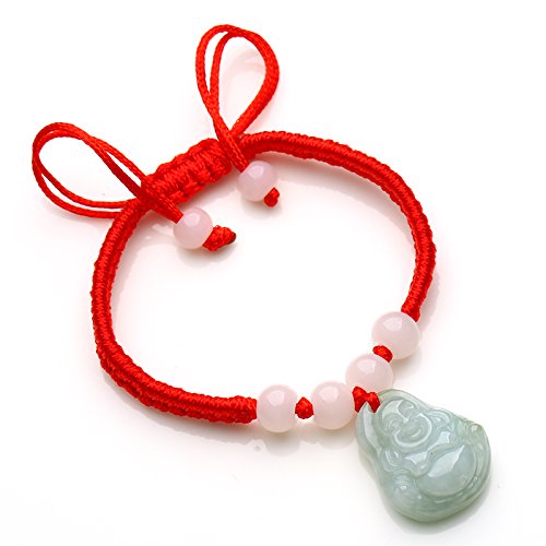 Natural Jade Buddha Bracelet for Women & Men - Handwoven Rope Bangle for Meditation, Yoga & Spiritual Healing