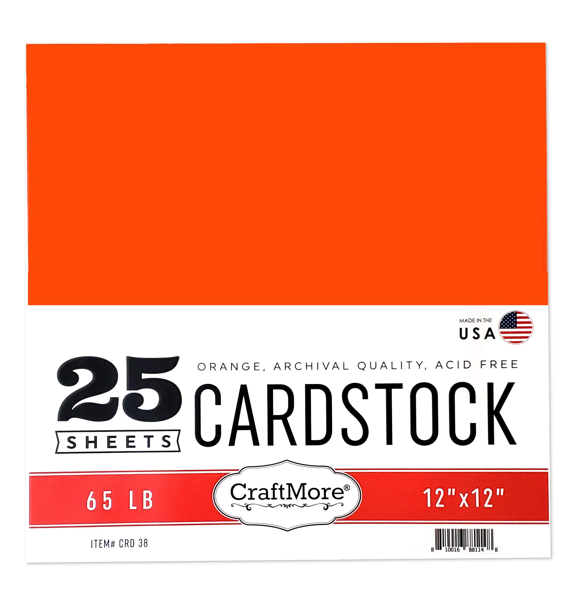 Premium 12x12 Inch Orange Cardstock Paper - 25 Sheets for Scrapbooking, Card Making, Invitations & DIY Crafts | Heavyweight & Vibrant Colors