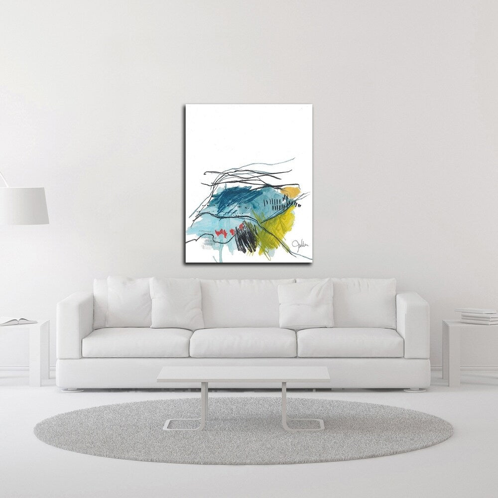 Abstract Landscape No. 35 by Jan Weiss - Premium Canvas Wall Art Print - Ready to Hang - Modern Home & Office Decor for Living Room, Bedroom or Workspace
