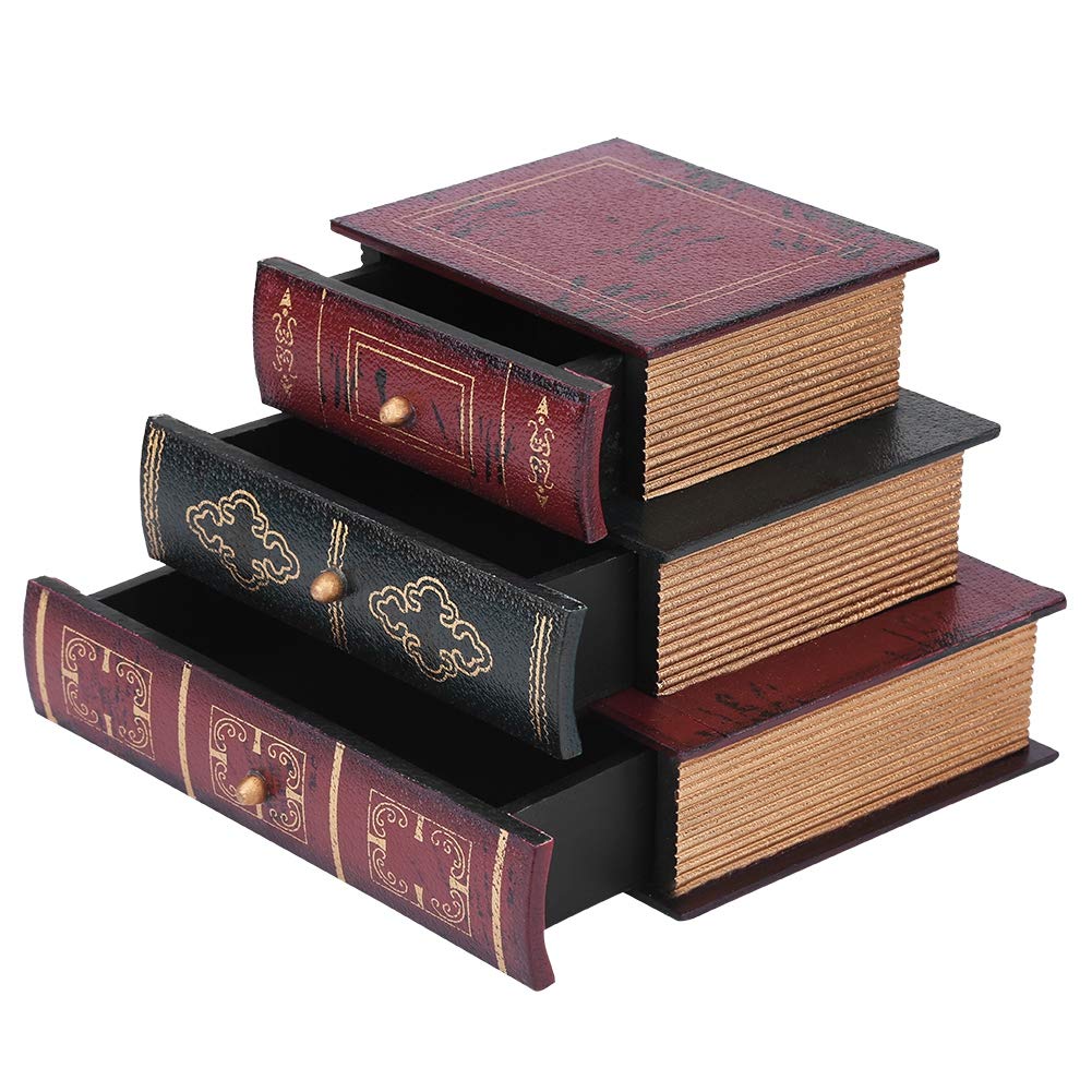 YUYTE Book-Shaped Jewelry Storage Box - Fashionable Jewelry Organizer with Drawers & Trays for Necklaces, Rings, Earrings - Perfect for Bedroom, Vanity & Travel Accessory Organization