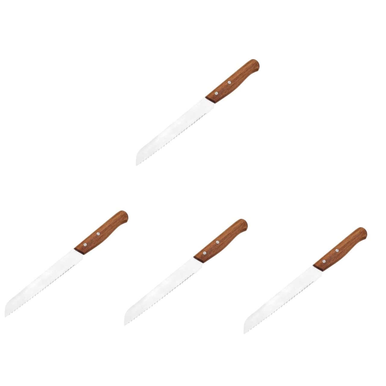 Yardwe 4-Piece Stainless Steel Cake Knife Set - Serrated Bread & Utility Knives for Smooth Cake Cutting - Perfect for Weddings, Birthdays, and Baking Enthusiasts