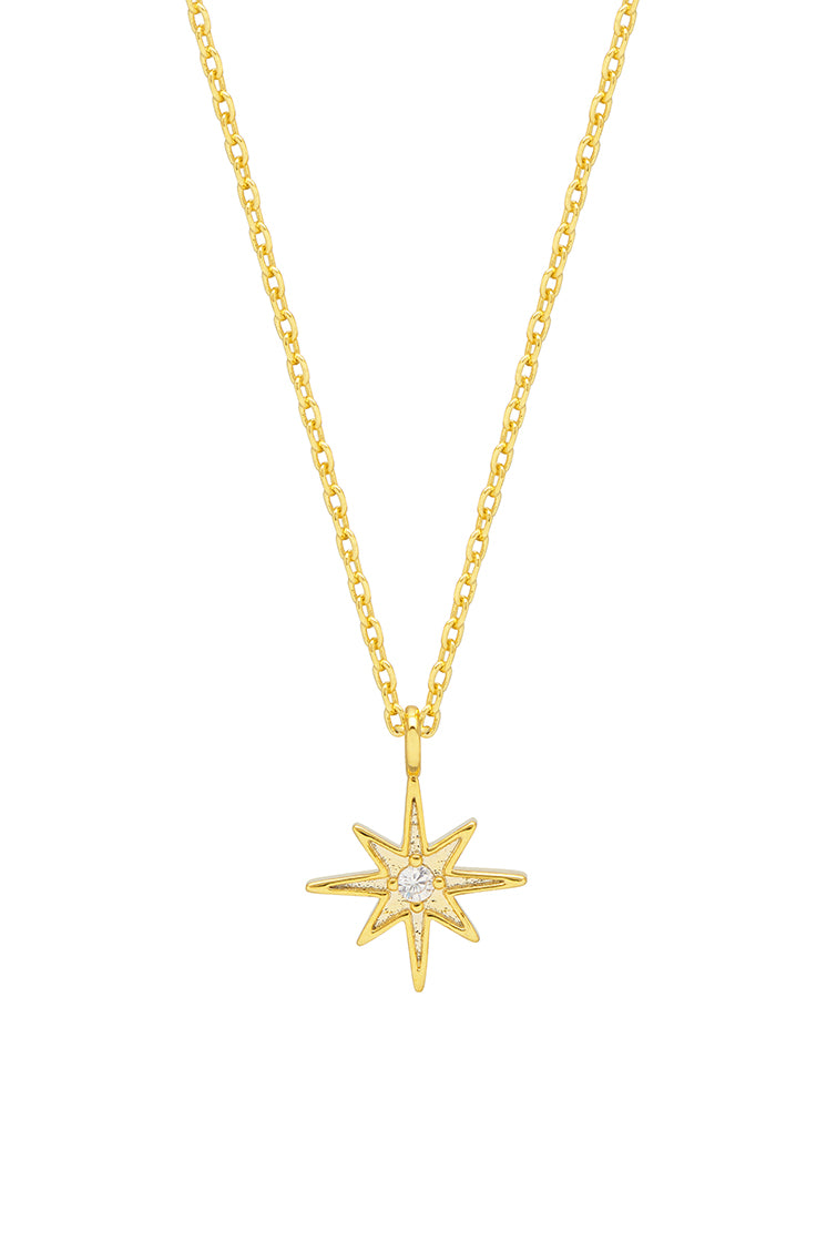 North Star CZ Pendant Necklace for Women - Sparkling Cubic Zirconia Jewelry Gift for Her - Perfect for Christmas, Birthday & Anniversary Celebrations