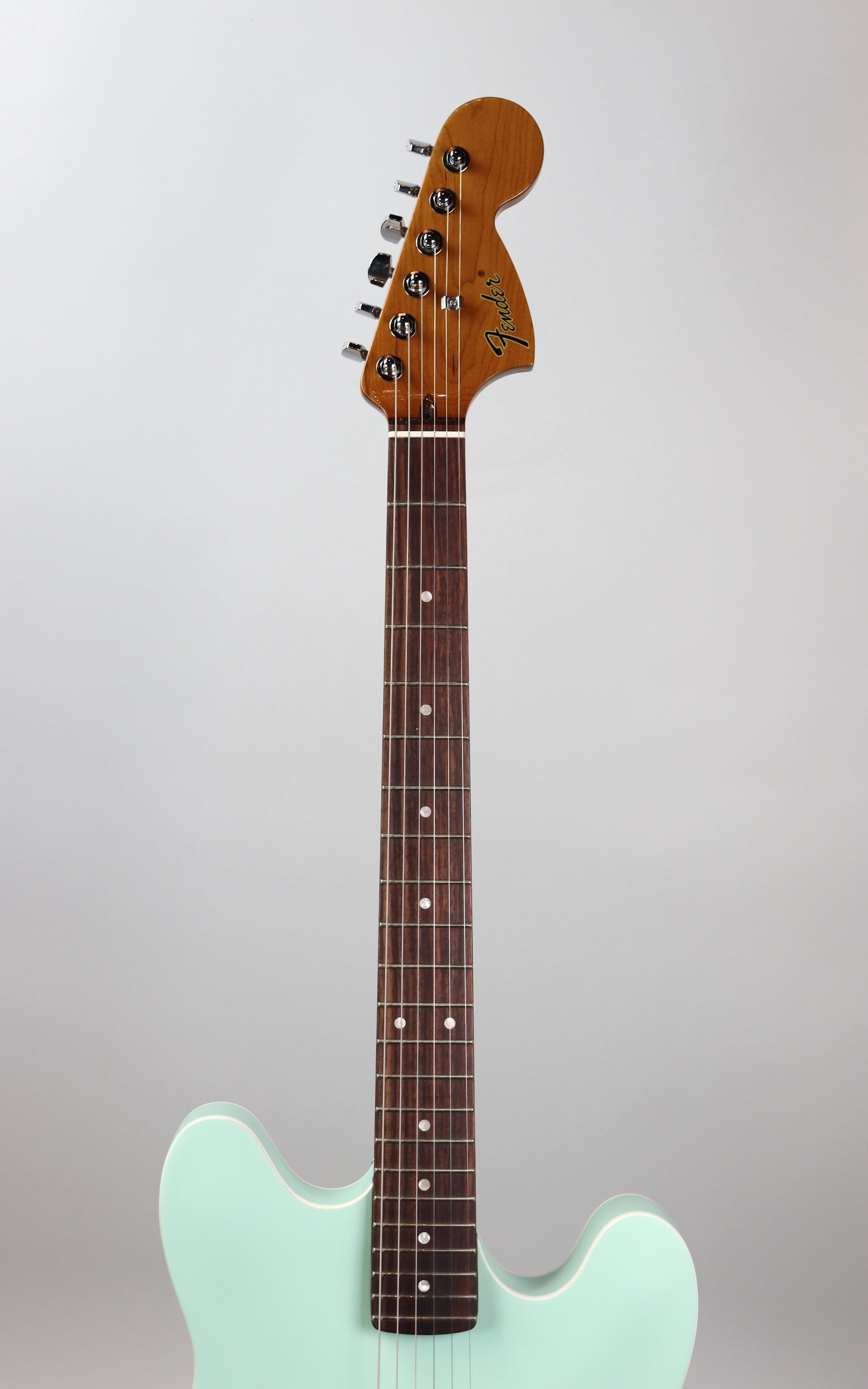 Fender Tom DeLonge Starcaster Electric Guitar - Satin Surf Green Finish | Punk Rock & Alternative Performance Guitar for Stage & Studio