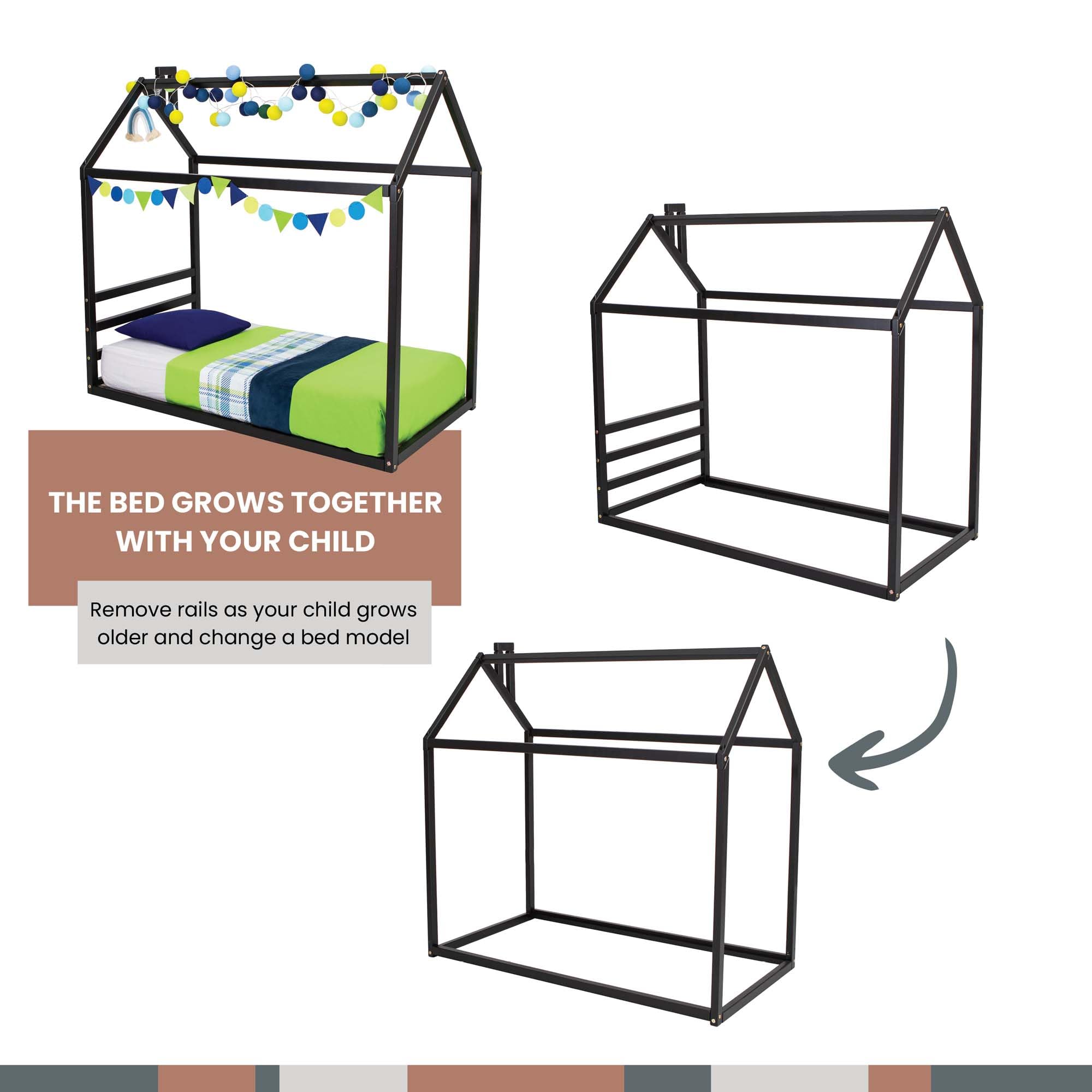 Montessori Kids House Bed - Twin Size for Cozy Sleep & Play