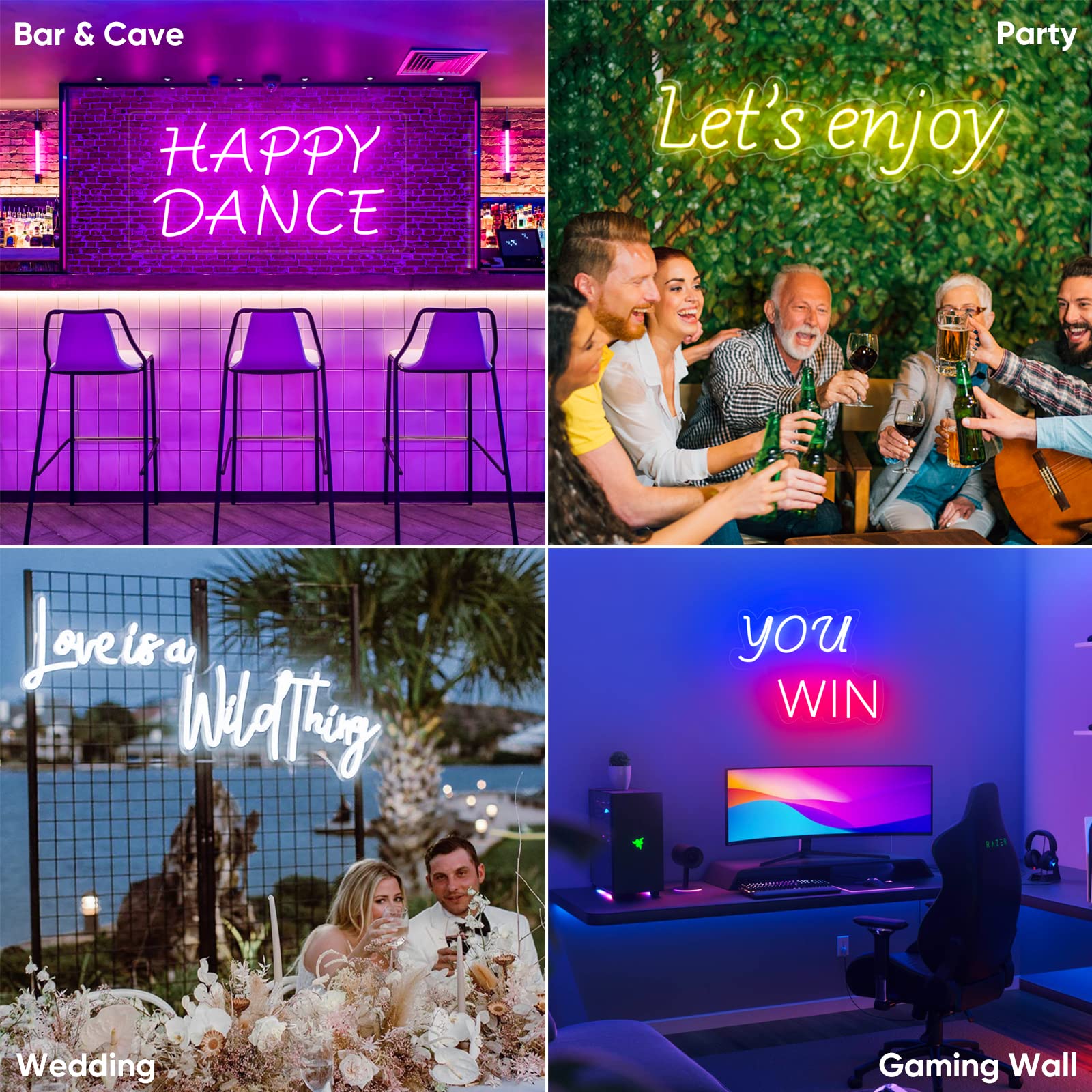 Custom Neon Signs - Personalized LED Wall Decor for Weddings, Birthday, Bedroom