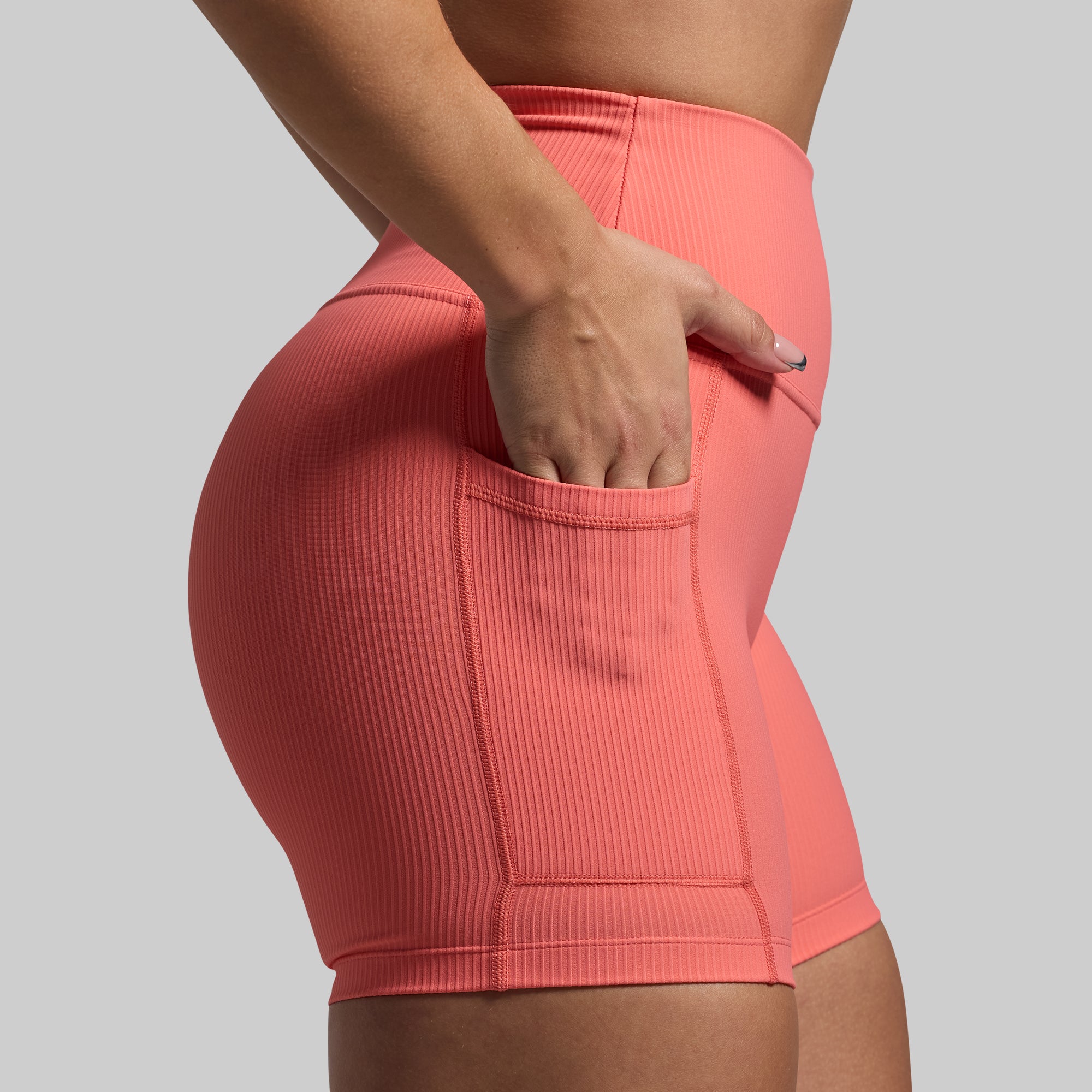 All or Nothing Shorts for Women - Hot Peach High Waist Workout Running Yoga Shorts - Perfect for Gym, Fitness & Casual Wear