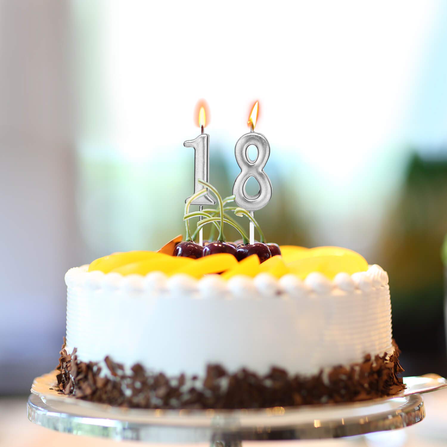 Beanlieve 10-Piece Number Cake Candles Set (0-9) - Sparkling Silver Glitter Birthday Candles for Cakes - Perfect for Birthdays, Anniversaries & Party Decorations - Ideal for Wedding Cakes, Cupcakes & Dessert Table Centerpieces