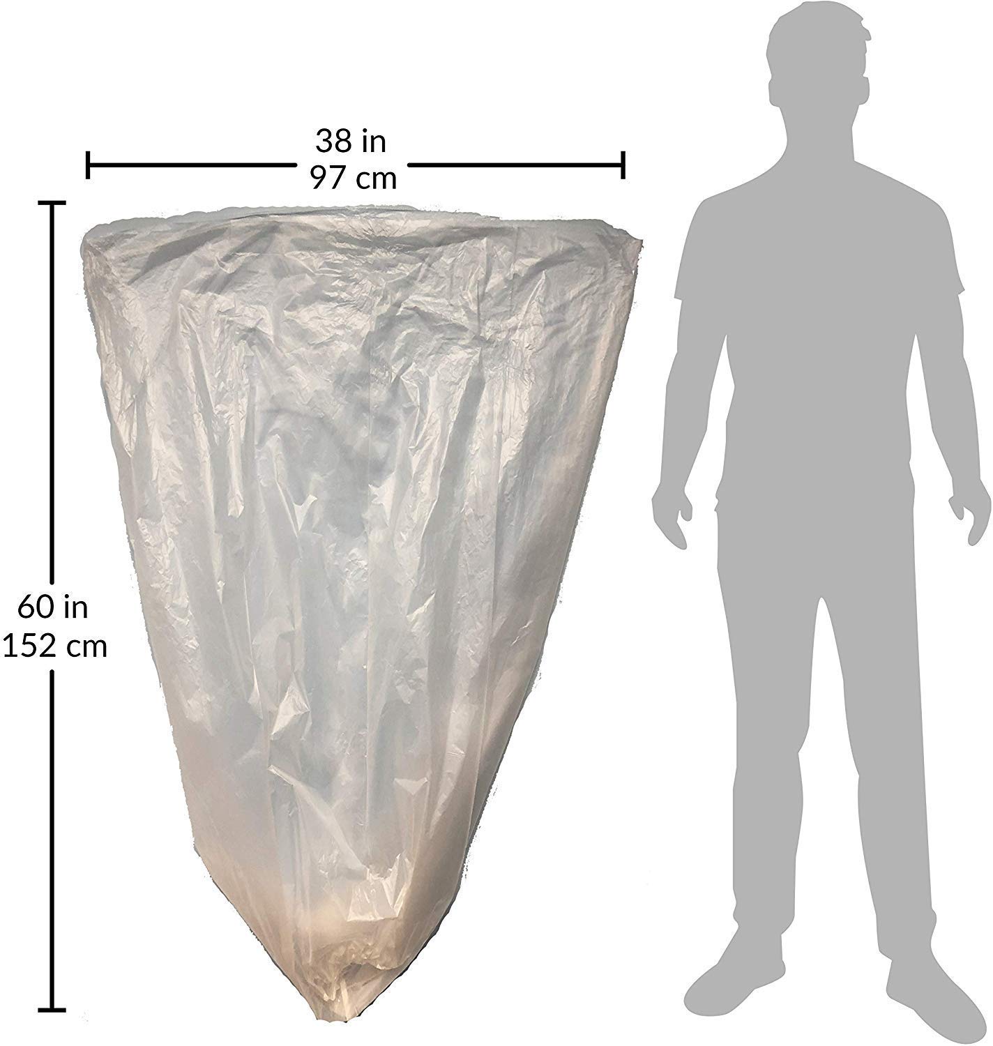 Heavy Duty 40-45 Gallon Trash Bags (250 Count) & 55 Gallon Trash Bags (150 Count) - Extra Thick, Leak Proof, Tear Resistant - Perfect for Home, Office, Commercial Use and Large Waste Disposal