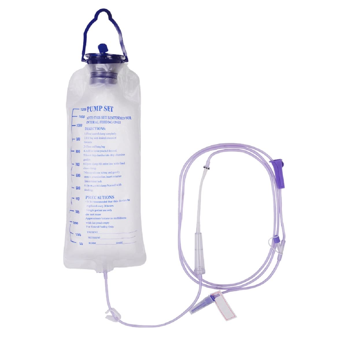 Disposable Enteral Nutrition Feeding Bag Kit - 1200ml Large Capacity for Tube Feeding, Hospital Use & Home Care