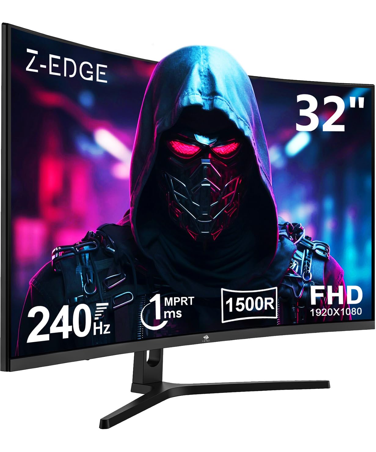 Z-Edge 32-inch Curved Gaming Monitor - Full HD 1080p 240Hz 1ms Response, AMD FreeSync Premium, Frameless Design, DisplayPort & HDMI - Perfect for Esports, FPS Gaming and Home Office Setup