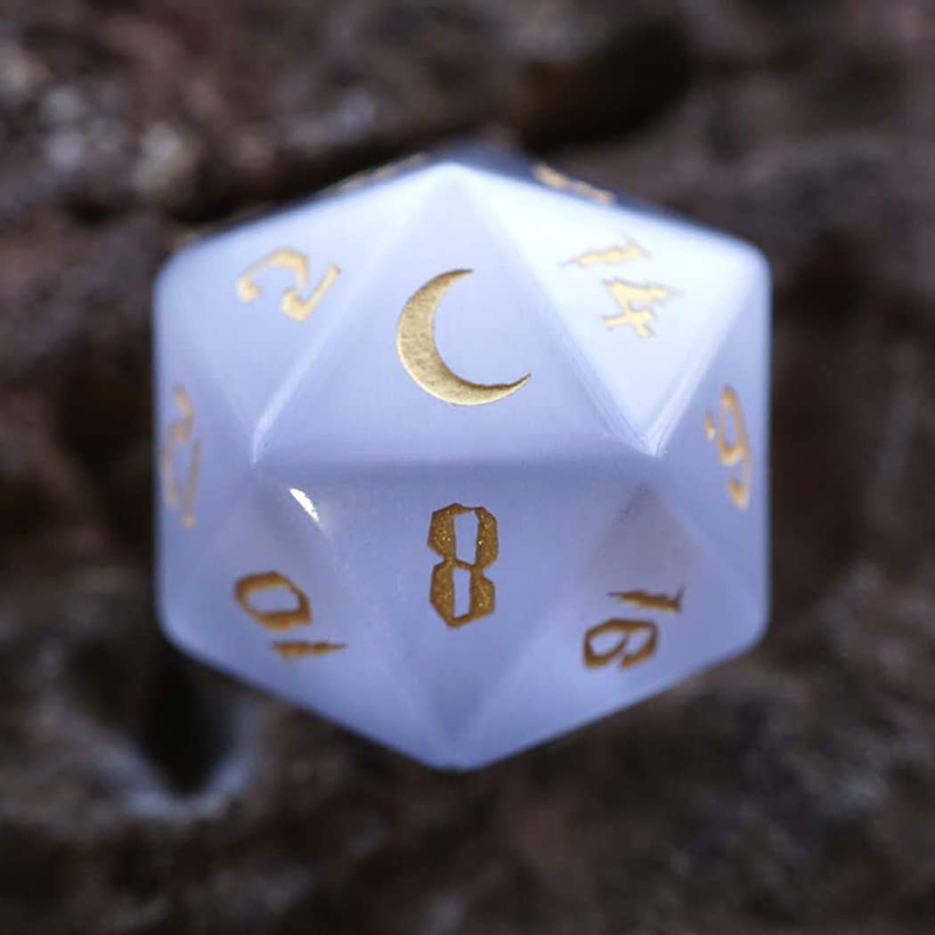 Premium 7-Piece Grey Opal D&D Dice Set for Dungeons & Dragons, TRPG, Tabletop RPG Games - Perfect for D&D Campaigns, Fantasy Roleplaying & Board Game Nights