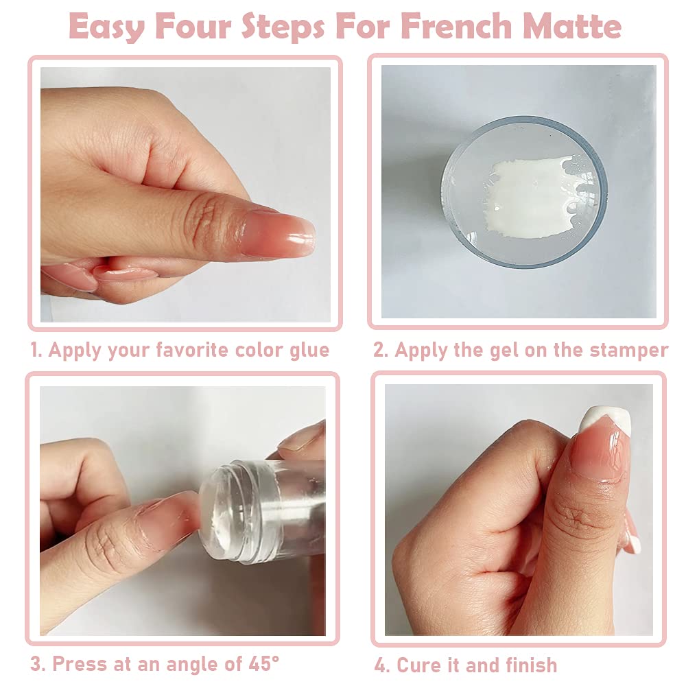 Clear Silicone Nail Art Stamper with Scraper - Transparent French Manicure Stamping Jelly for Precise DIY Nail Designs | Perfect for Home Salon, Professional Nail Art, and French Tip Manicures