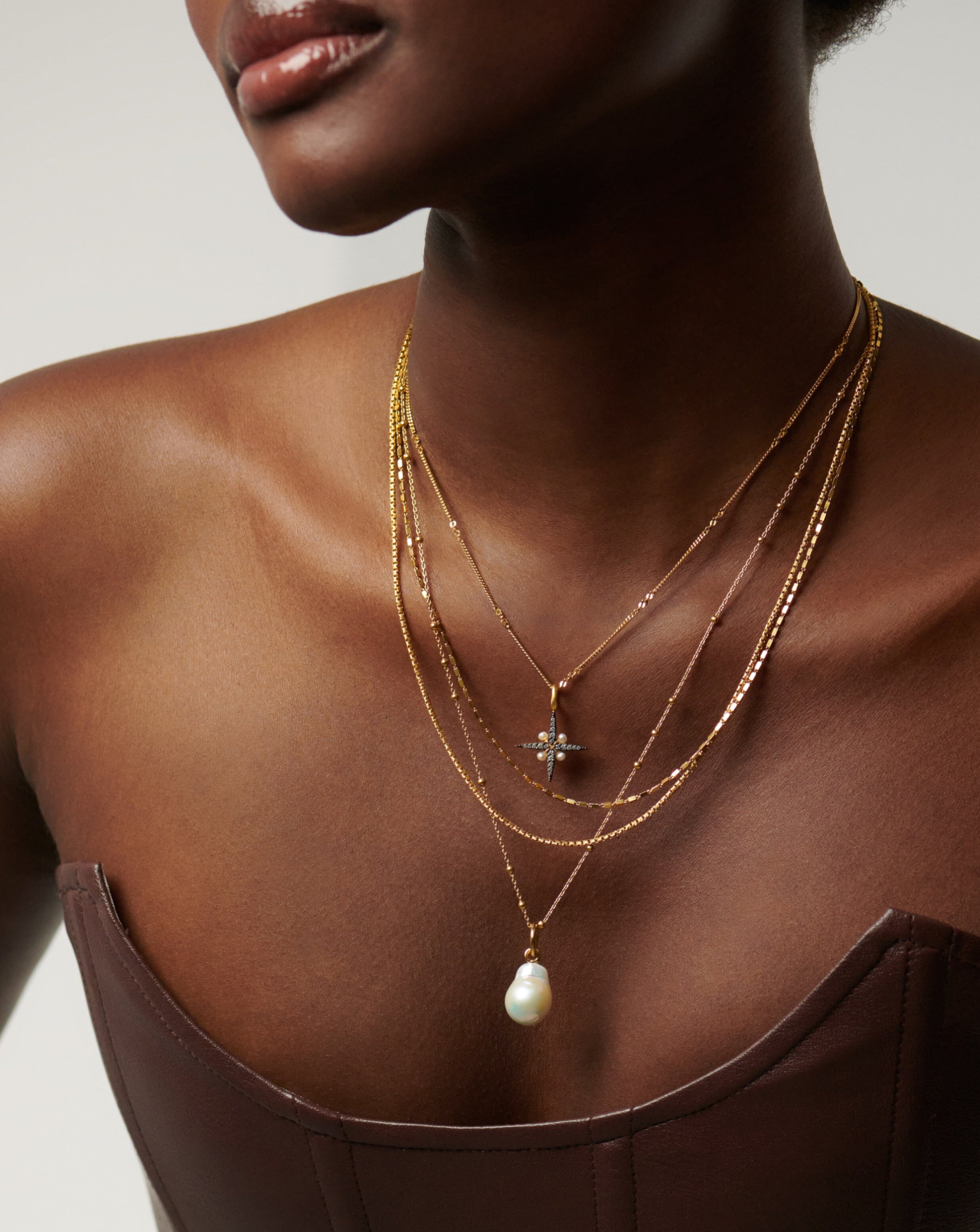 Baroque Pearl Necklace 18k Gold Vermeil - Elegant Handmade Pearl Jewelry for Women, Gift for Her, Perfect for Weddings, Parties & Special Occasions