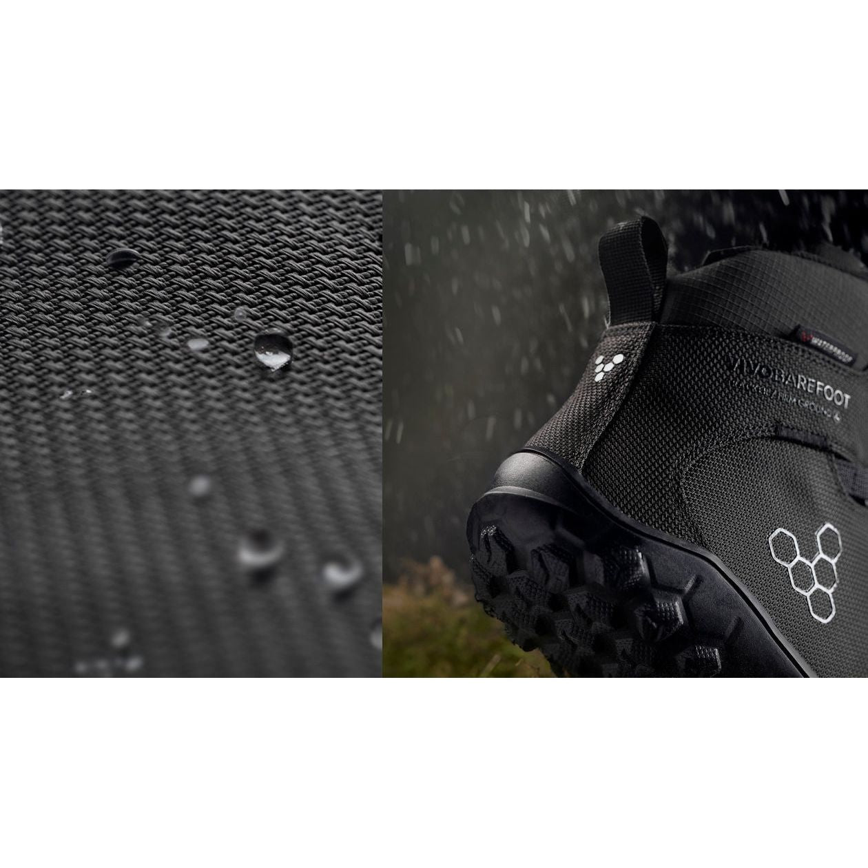 Vivobarefoot Men's Tracker FG2 Textile Hiking Boots - Obsidian Black | Waterproof & Durable for Outdoor Adventures, Trail Running & Camping