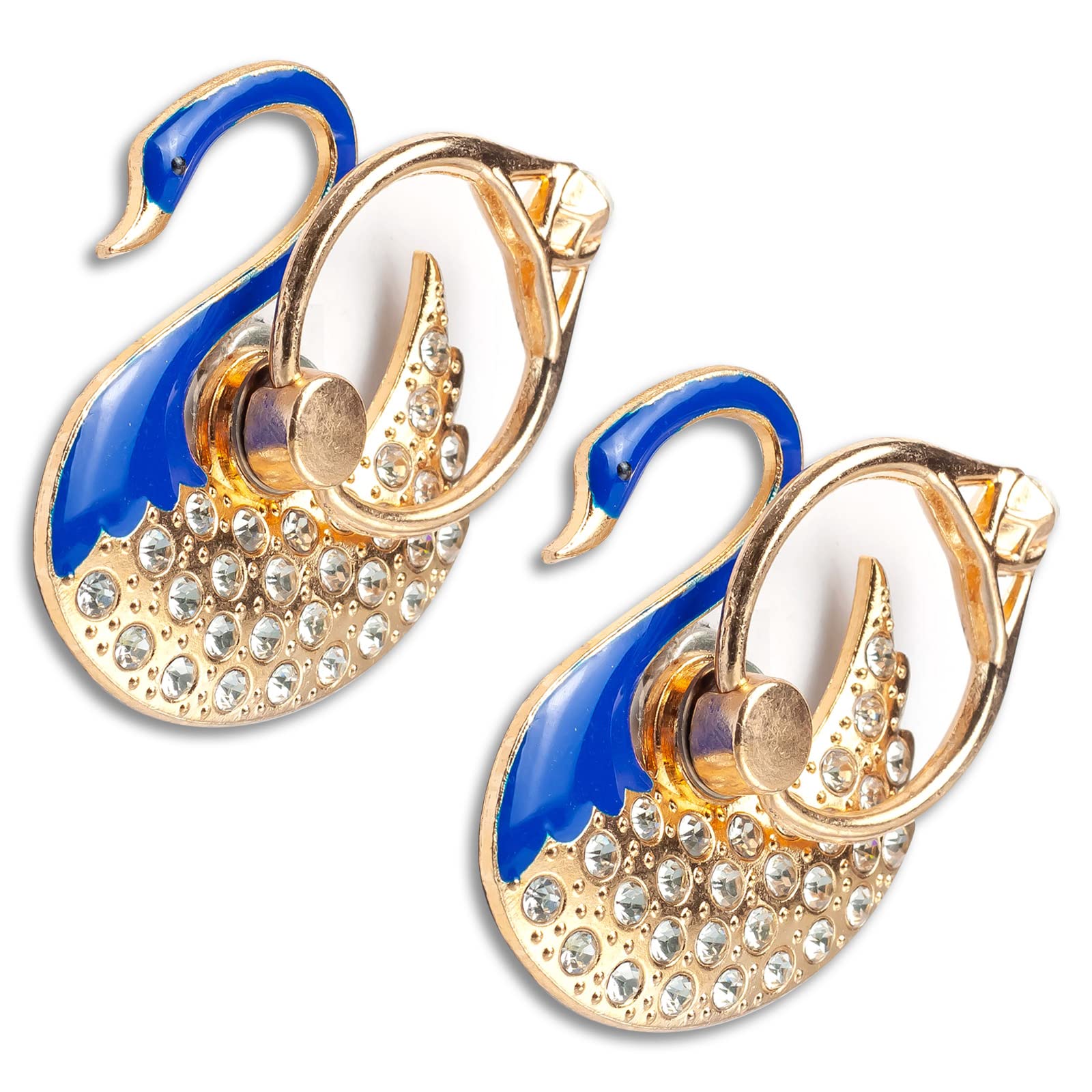 2 Packs Swan Glitter Phone Ring Holder with Rhinestones - Bling Bling Phone Grip Stand for iPhone, Samsung & Smartphones - Perfect for Selfies, Videos & Secure One-Hand Use