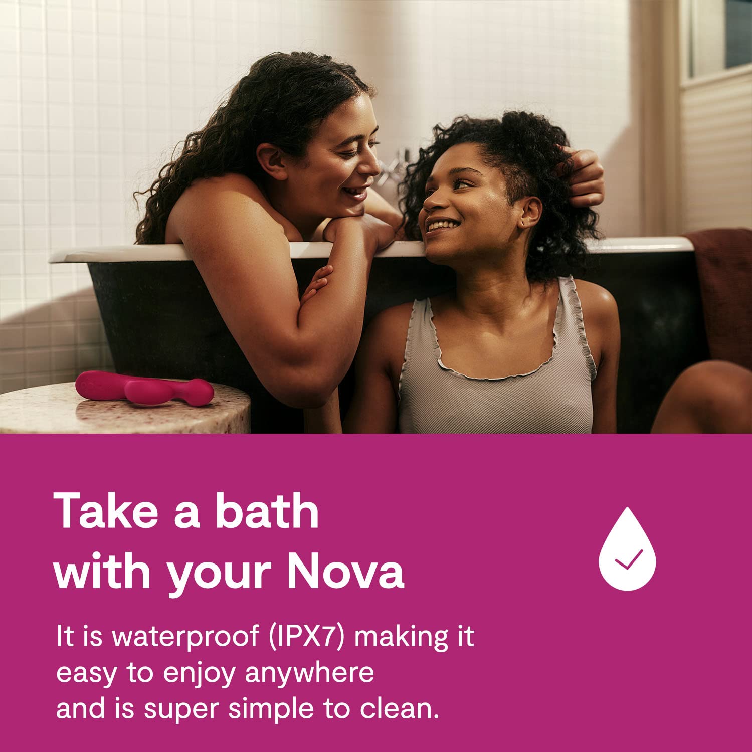 We-Vibe Nova 2 Dual Rabbit Vibrator for Women - 10 Vibration Modes, App & Remote Control - G Spot & Clitoral Stimulator - Couples Sex Toy for Enhanced Intimacy & Solo Play (Pink) | Perfect for Date Nights, Long Distance Relationships & Self-Care Moments