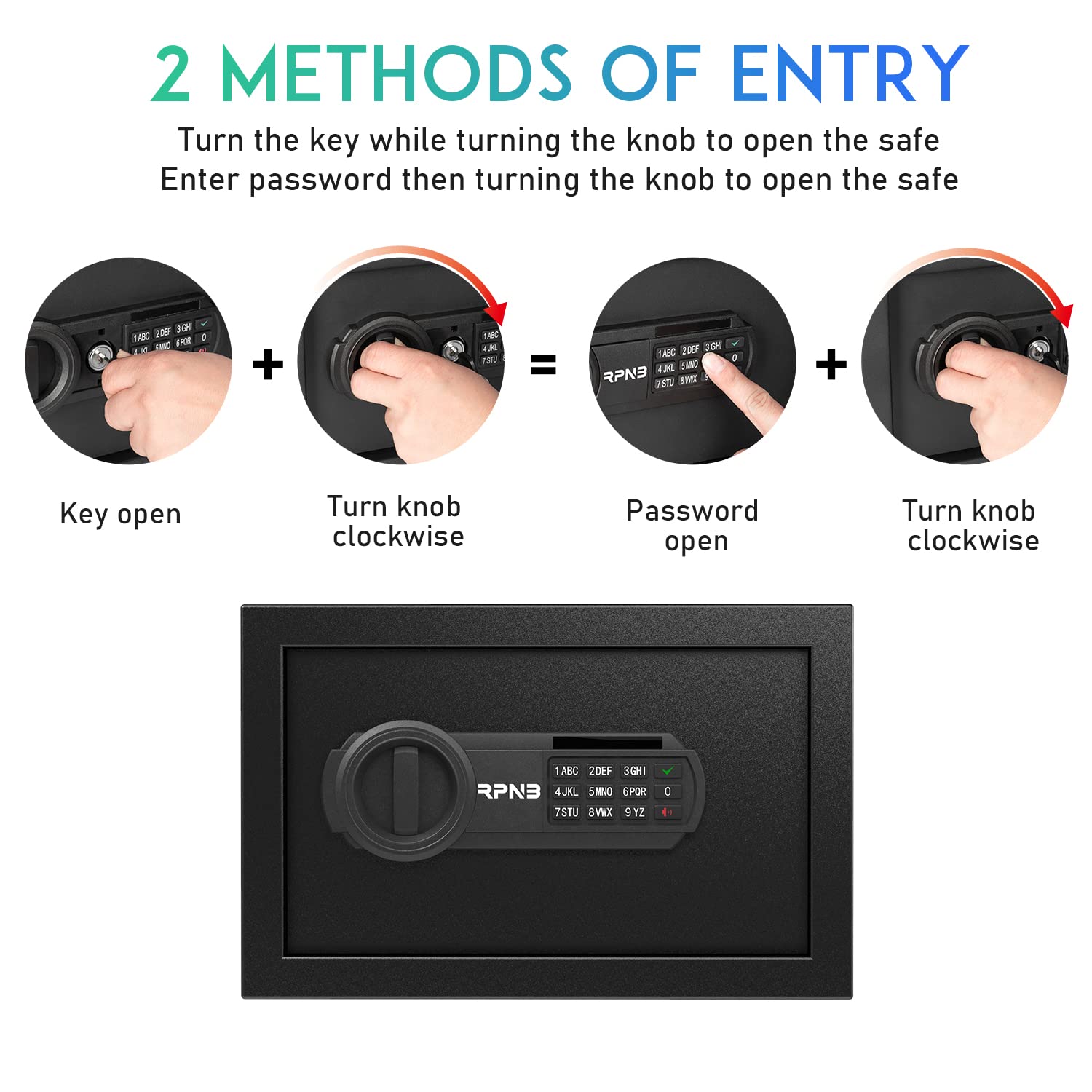 RPNB Deluxe Digital Keypad Safe Box - Steel Alloy Money Drop Safe with Keypad Lock for Home, Office, Hotel & Business | Secure Storage for Jewelry, Cash & Valuables | Ideal for Travel, Emergency & Everyday Use