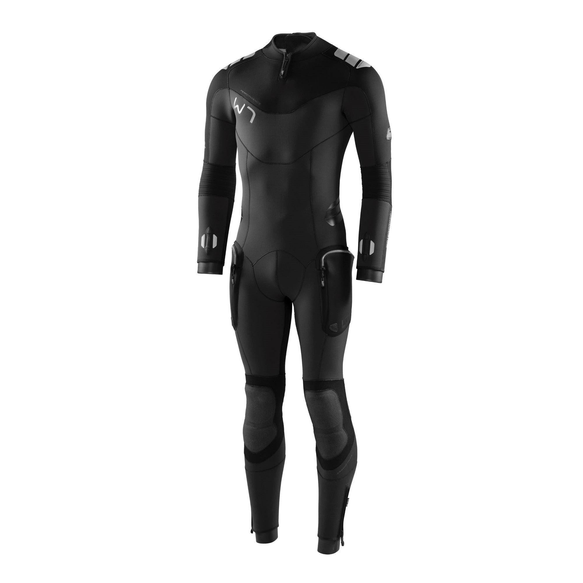 W7 7mm Men's Waterproof Wetsuit for Scuba Diving, Surfing & Cold Water Swimming - Premium Neoprene Full Body Diving Suit