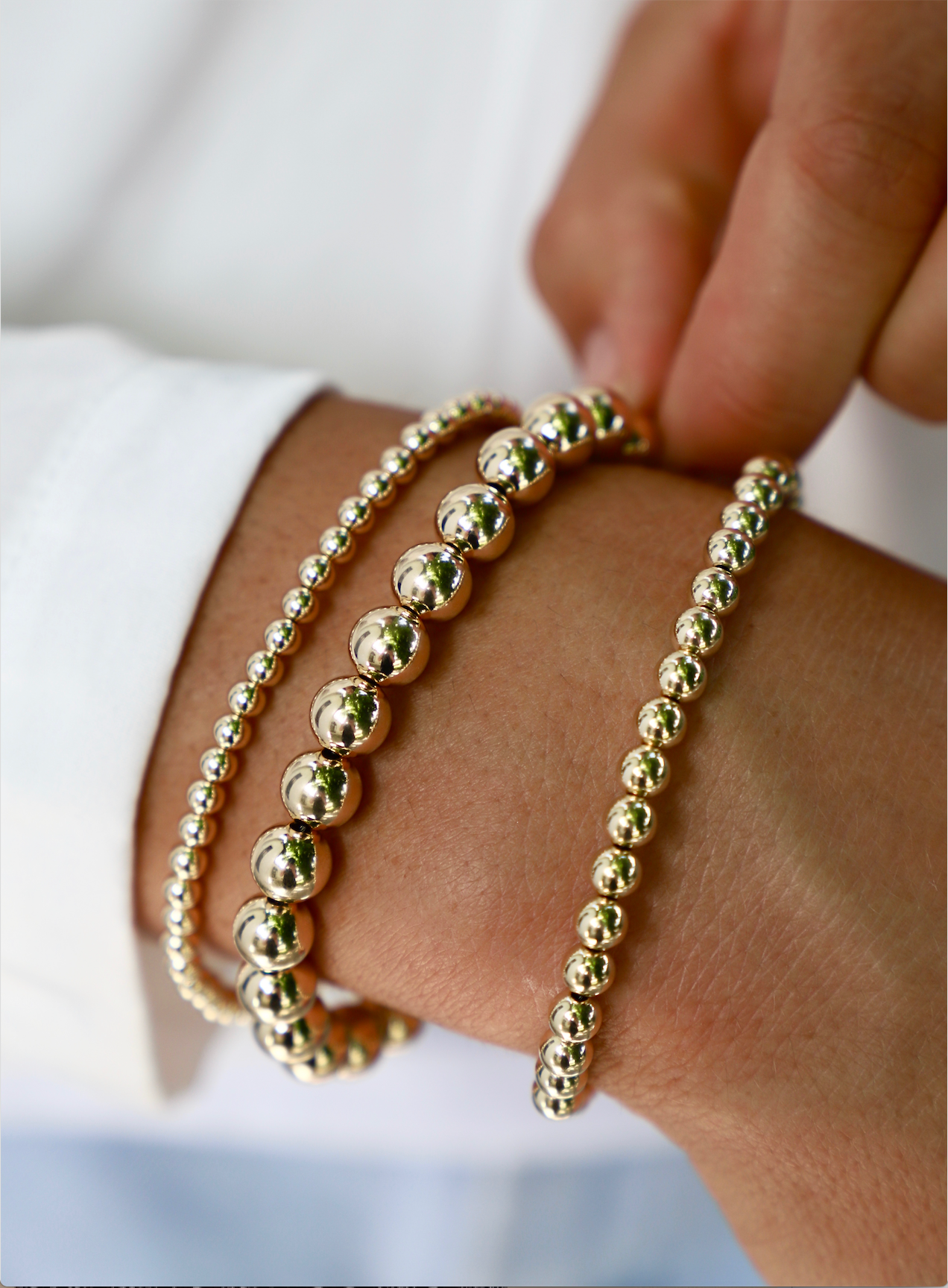 Gold Filled Beaded Bracelets for Women - Elegant Stackable Jewelry for Everyday Wear & Special Occasions