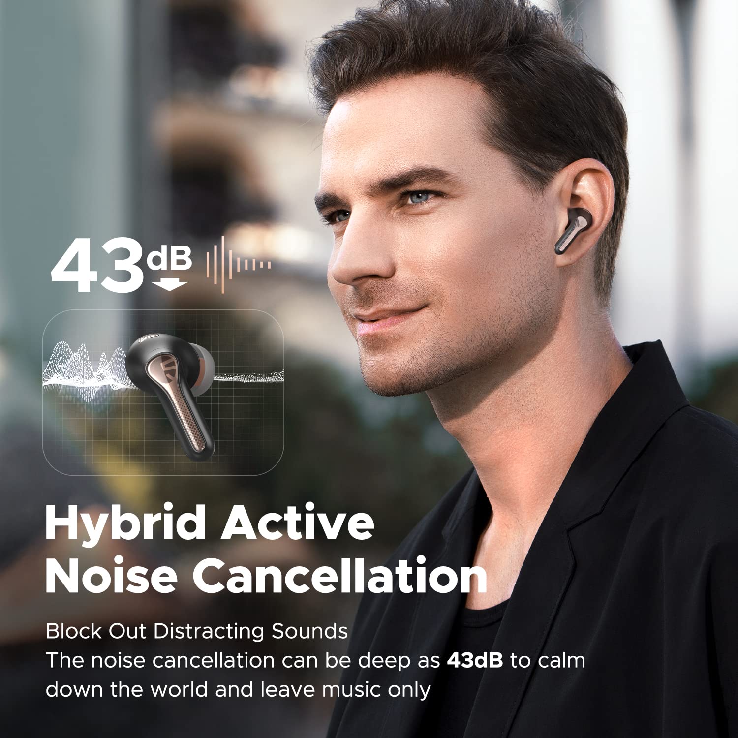 SoundPEATS Capsule3 Pro Wireless Earbuds Bluetooth 5.3 with LDAC, Hi-Res Audio & Hybrid ANC, 6-Mic Clear Calls, 52H Playtime - Perfect for Gym, Commuting & Travel