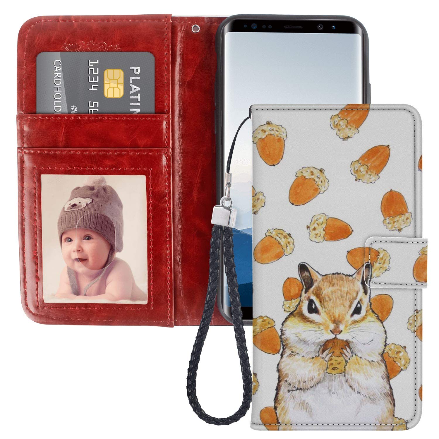 Samsung Galaxy Note 8 Wallet Case - PU Leather Phone Cover with Card Holder, Kickstand & Wrist Strap | Slim Protective Case for Galaxy Note 8 | Perfect for Work, Travel & Everyday Use