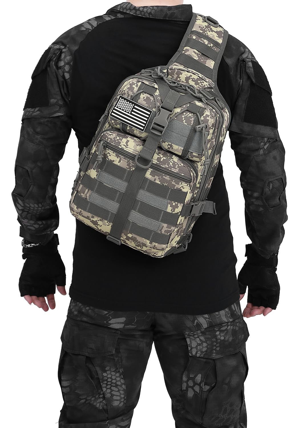 ATBP Tactical Sling Backpack - Military Molle Shoulder Bag for Men, 15L Crossbody Pack - Perfect for Hiking, Travel & Outdoor Adventures