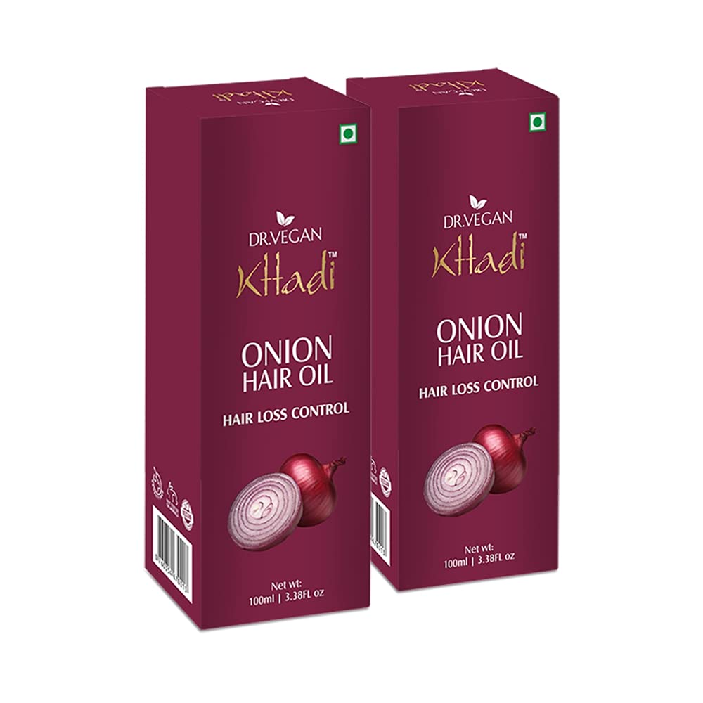 Dr Vegan Onion Hair Oil for Hair Growth & Thickness - 2 Pack (100ml Each) | Natural Treatment for Hair Loss, Dry Scalp & Split Ends | Perfect for Daily Hair Care & Scalp Massage