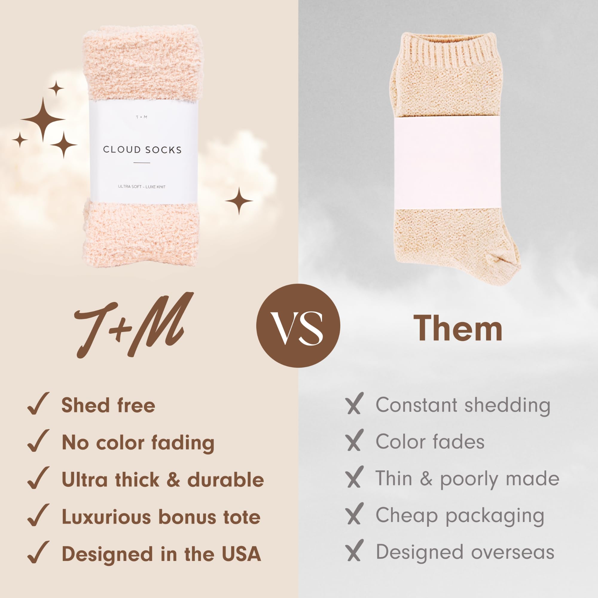 Unboxme Gifts Ultra Soft Cloud Socks for Women & Men - Warm & Cozy Luxury Sleep Socks with Plush Fabric - Perfect for Relaxing at Home, Spa Days & Cold Weather Comfort