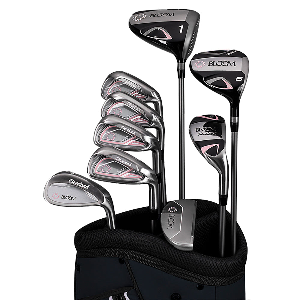 Cleveland Bloom 10-Piece Women's Right Hand Complete Golf Club Set - Perfect for Beginners & Intermediate Female Golfers on the Course