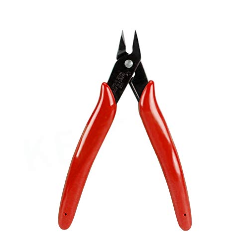 ZKS-KS Professional Electrical Wire Cutters & Strippers - Flush Side Snips, Mini Pliers for DIY & Electrical Work - Red Hand Tools for Home Repair, Automotive & Craft Projects