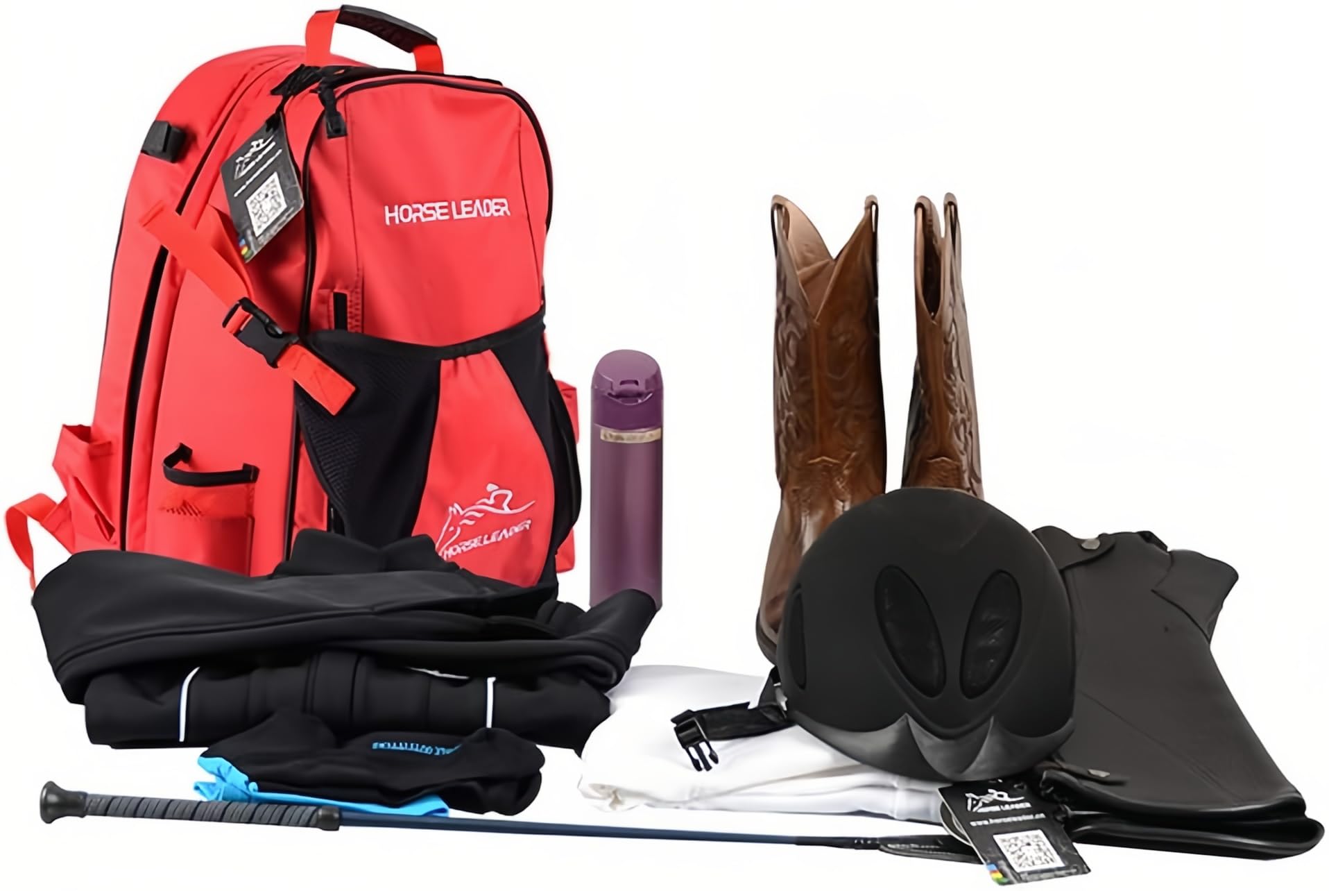 TerkCo Equestrian Backpack for Adults - Waterproof Oxford Horse Riding Bag with Helmet Holder & Boot Storage - Perfect for Trail Riding, Horse Shows & Stable Organization