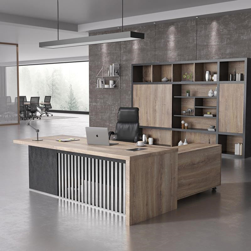 AFTAN 120cm Modern Credenza with Warm Oak Finish & Black Accents - Perfect for Living Room, Dining Room, or Home Office Storage