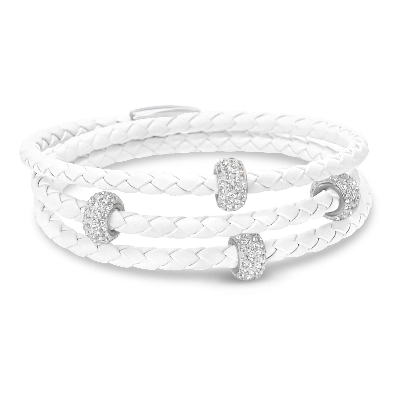Liza Schwartz Sobe Bedazzle Triple Wrap Braided Leather Bracelets for Women - Boho Chic Jewelry for Casual Wear, Parties & Everyday Fashion Accessories