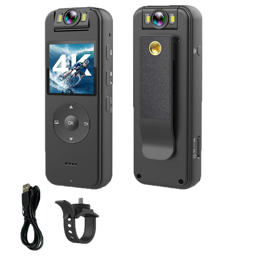 Hapihom 4K Ultra HD Action Camera with Rotating Lens, Anti-Shake Waterproof Sports Camera - 1400mAh Battery, Wide Angle for Underwater Diving, Surfing, Skiing & Extreme Sports Recording