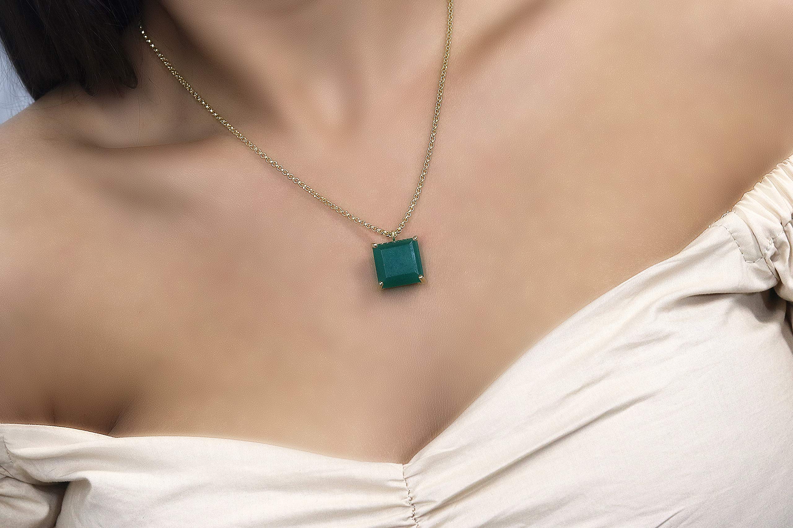 Handmade Green Onyx Necklace for Women - Natural Stone Layering Jewelry - Stylish Statement Necklace - Fashion Gift for Her | Perfect for Casual Wear, Office Style & Special Occasions