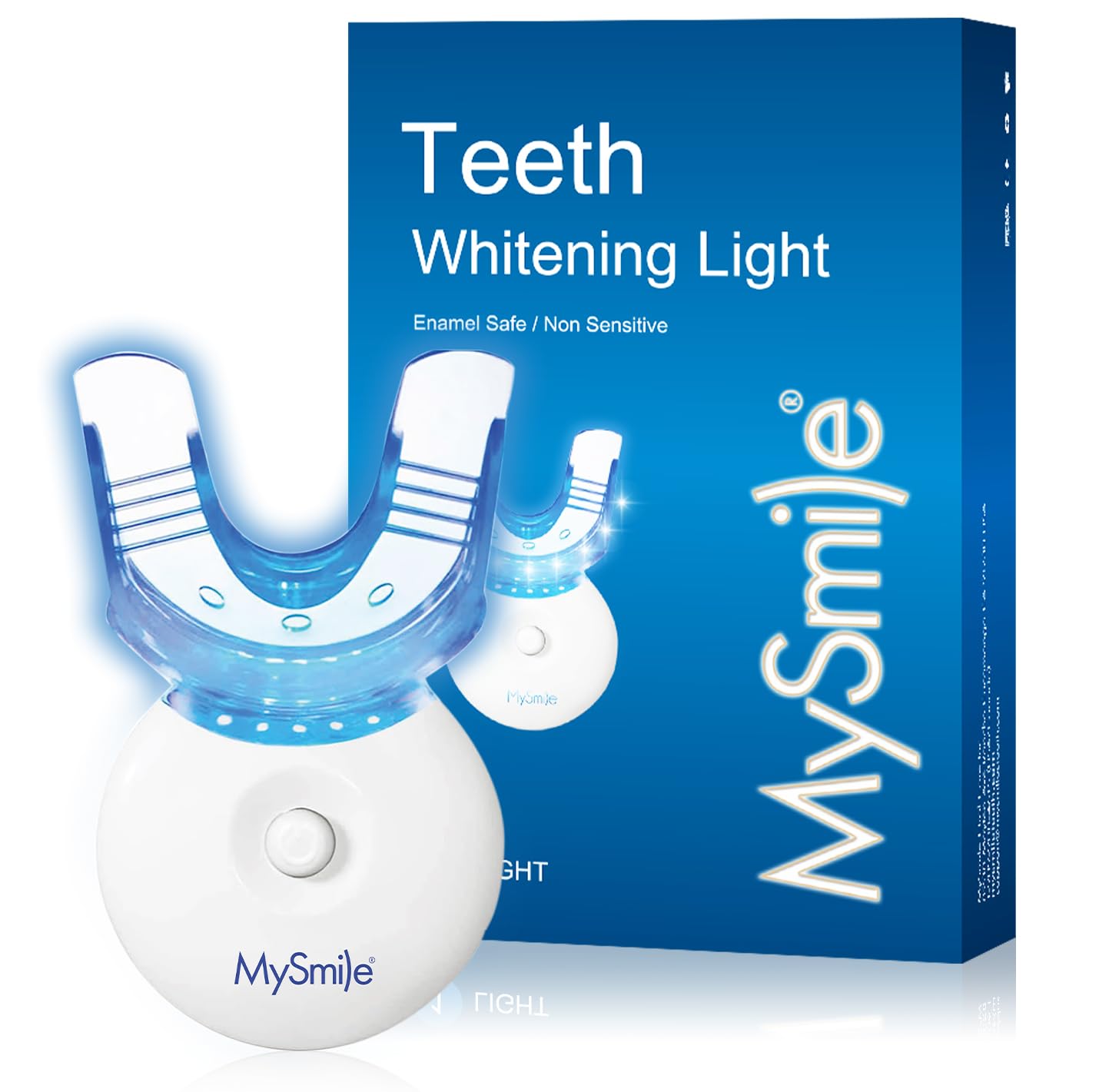 MySmile Teeth Whitening Kit with LED Accelerator Light & Smart Timer - Professional Teeth Whitening System with 5 LED Lights, Reusable Mouth Trays & Long-Lasting Batteries (Whitening Gel Not Included) - Perfect for At-Home Teeth Whitening & Brightening Smiles