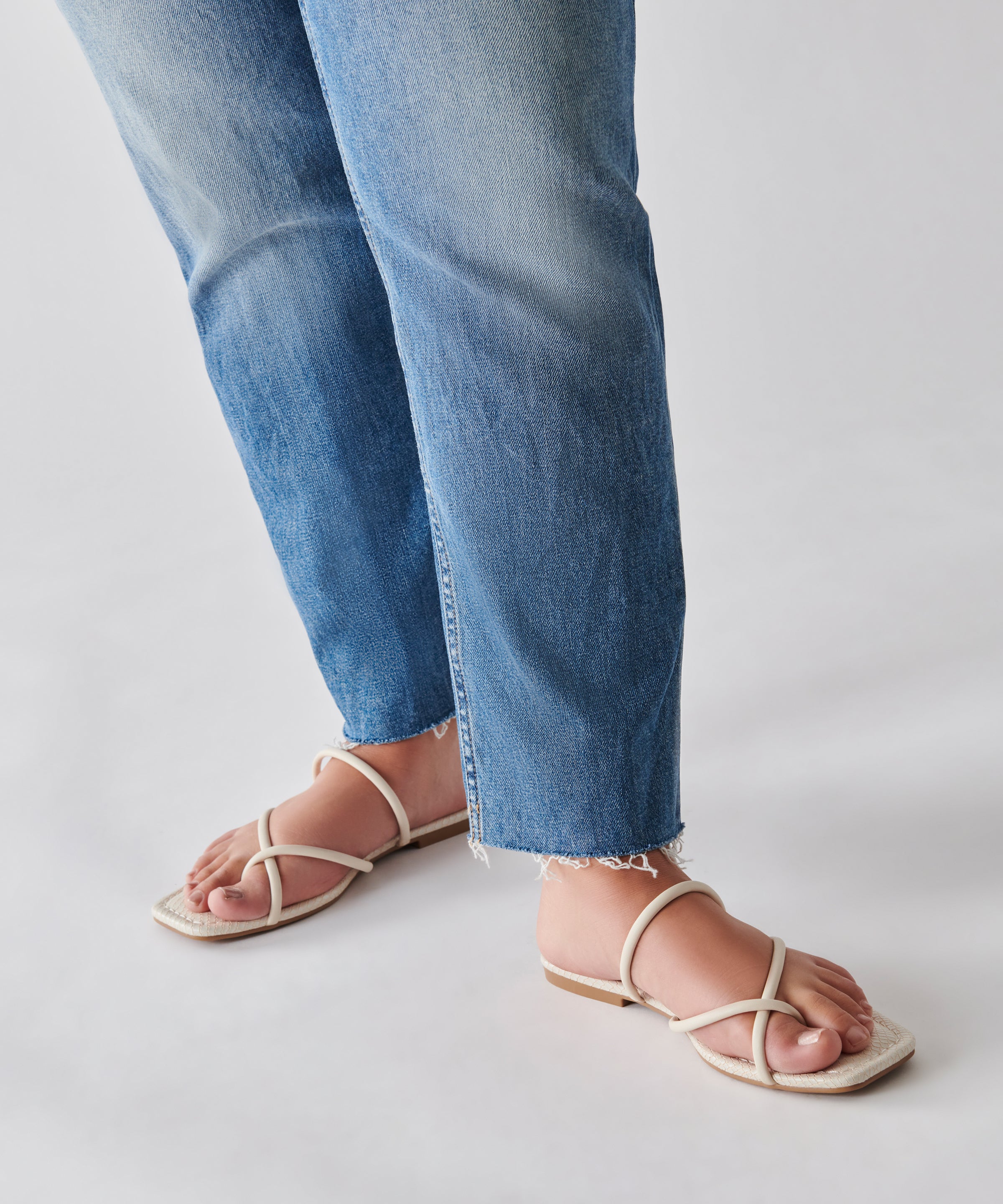 LEANNA Women's Comfortable Sandals - Soft Cream Leather Straps for Casual Wear | Perfect for Beach, Vacation & Summer Outfits