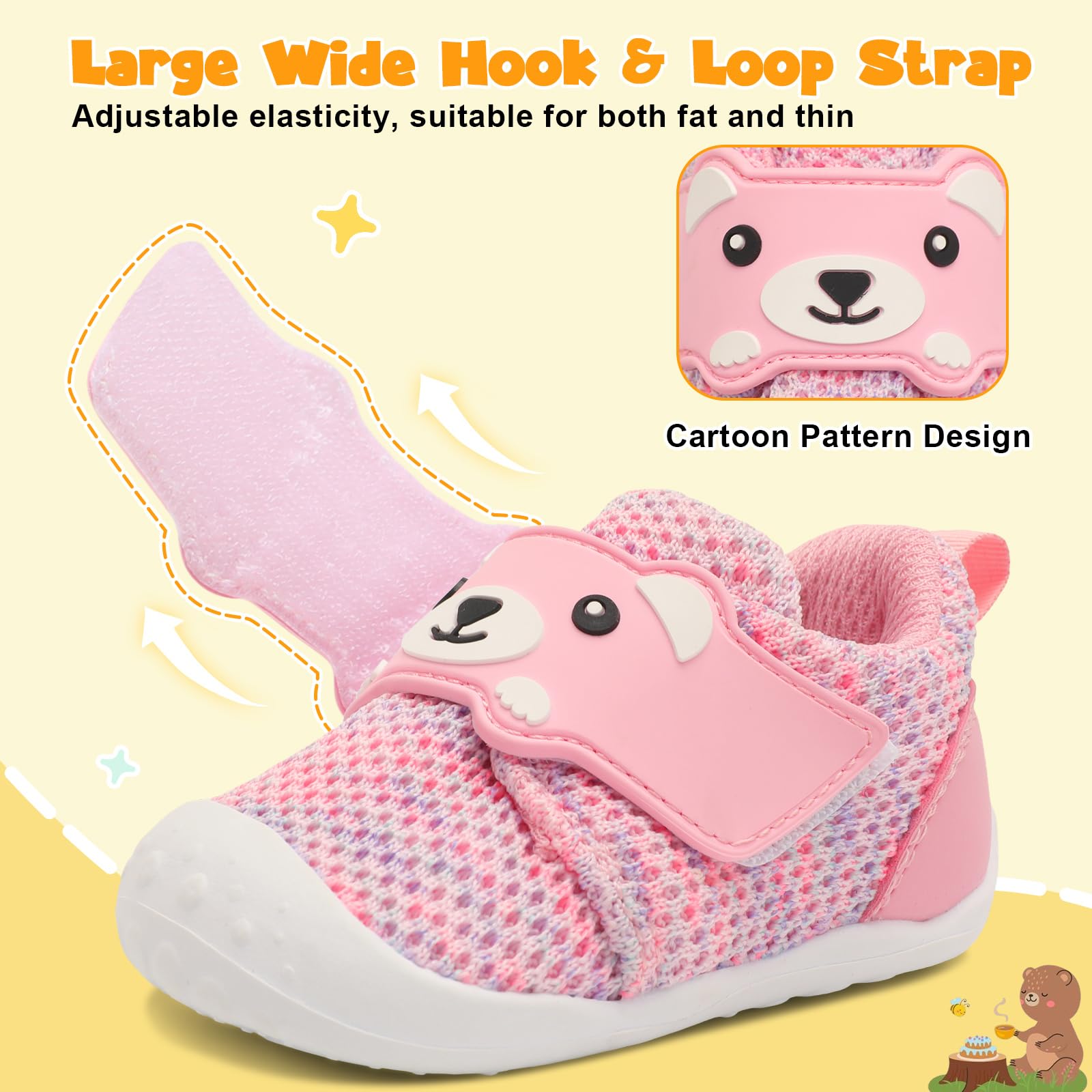 **FEETCITY Baby Walking Shoes – Wide Toddler Sneakers for Boys & Girls | Breathable Barefoot Slip-On Shoes for Infants | Perfect for Indoor Play, Outdoor Walks & First Steps**