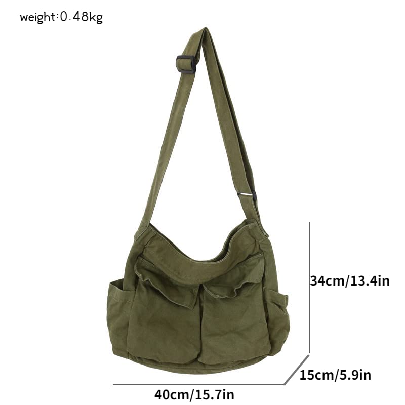 Durable Canvas Messenger Bag for Women & Men - Large Crossbody Shoulder Tote with Multiple Pockets | Perfect for Work, Travel & Everyday Use