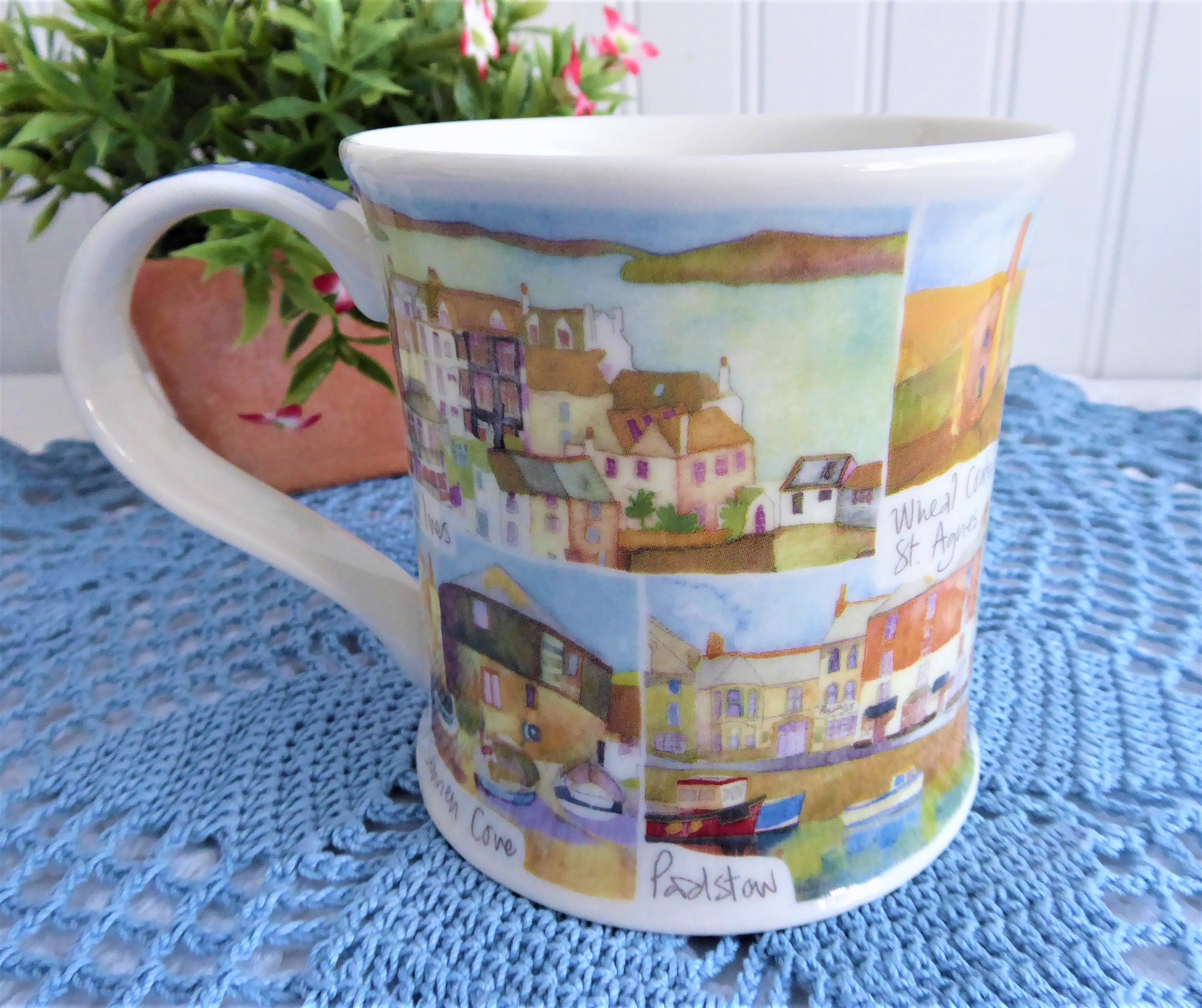 Dunoon Emma Ball Cornish Villages England Ceramic Mug - Handmade in Cornwall with Scenic Designs - Perfect for Tea, Coffee & Home Decor