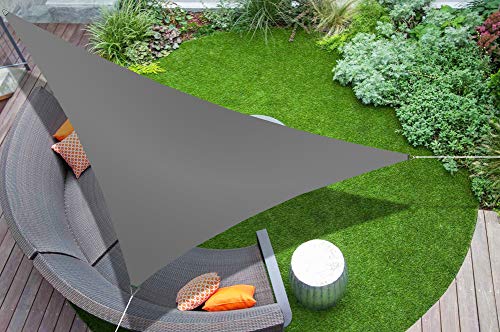 Alion Home 10'x10'x10' Triangle Waterproof Sun Shade Sail - UV Protection Outdoor Canopy in Vibrant Grey | Perfect for Patio, Garden, Poolside & Backyard Shade Solutions