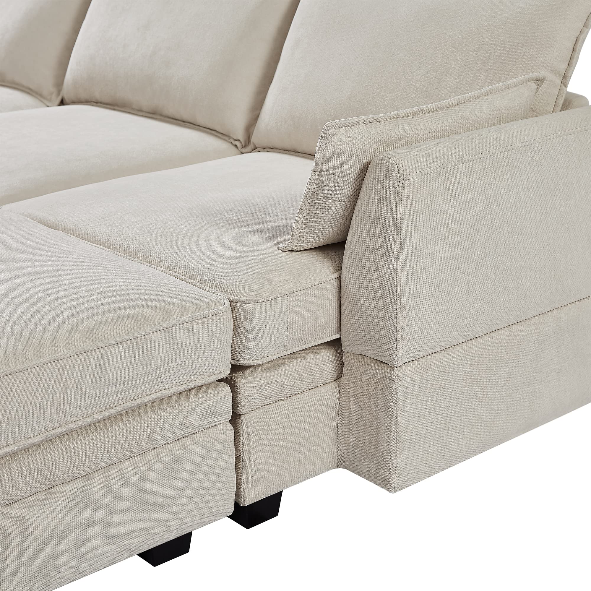 **Large Modular Sectional Sofa - U-Shaped 6-Seater Convertible Sleeper Sofabed with Storage | Soft Upholstered Symmetrical Design for Home, Office, Apartment & Living Room | Perfect for Family Gatherings, Movie Nights & Guest Accommodation**