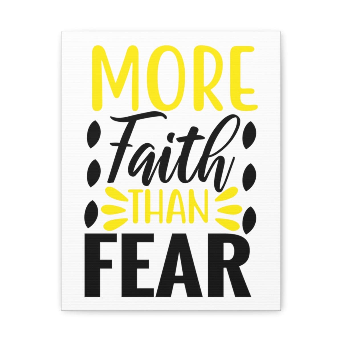 Christian Wall Art Print - Bible Verse Psalm 34:4 'More Faith Than Fear' - Ready to Hang Unframed Religious Home Decor for Living Room, Bedroom & Church