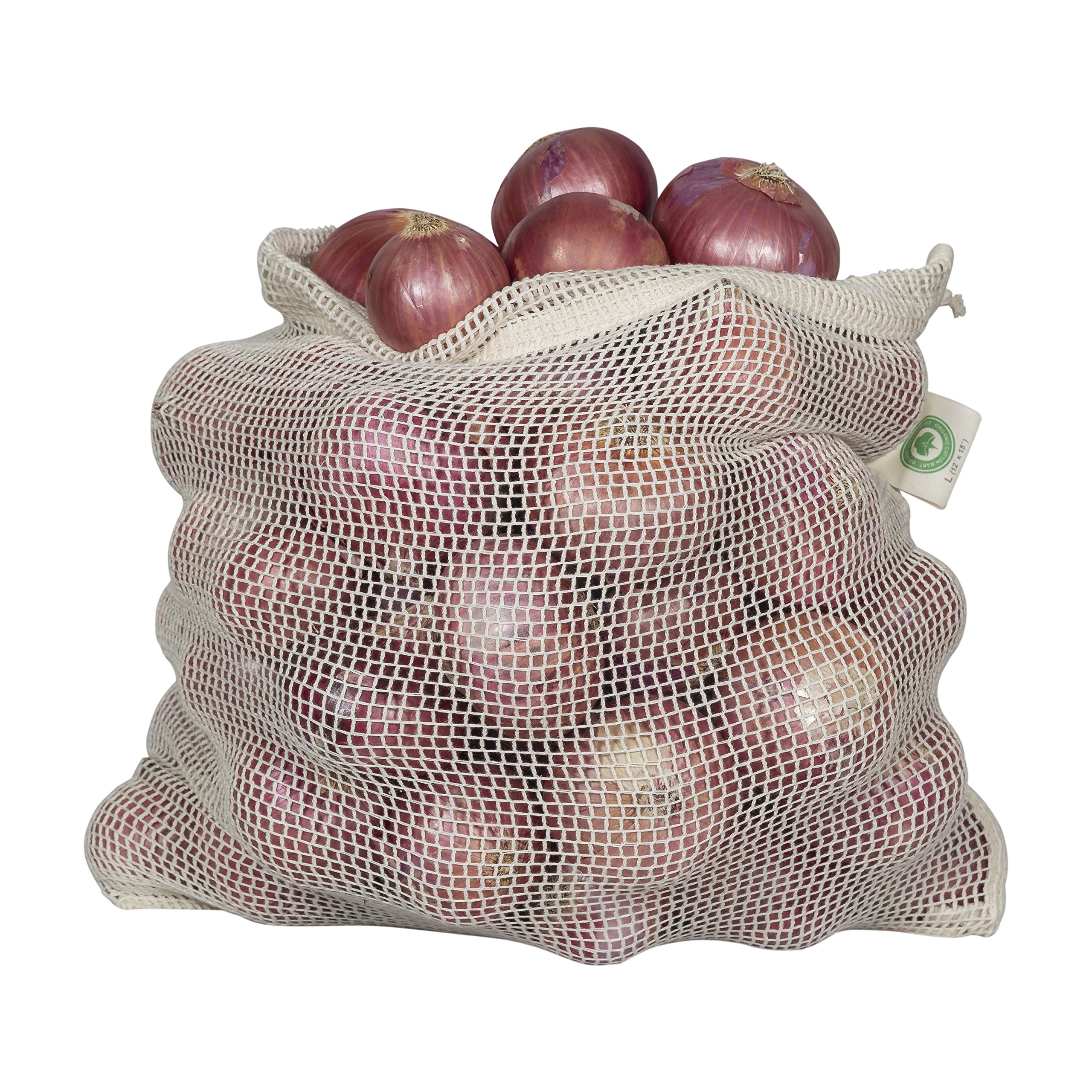 Reusable Mesh Grocery Bags for Fruits & Vegetables | Eco-Friendly Produce Bags | 6-Pack (3XL+3L) for Shopping & Storage